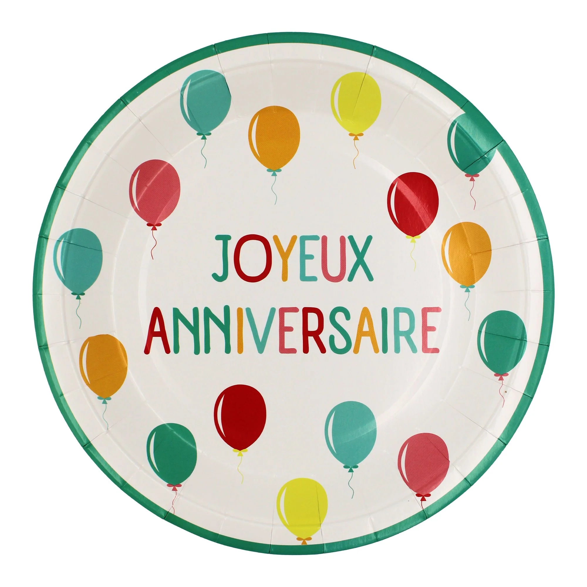 10 assiettes 23 cm anniversaire ballons