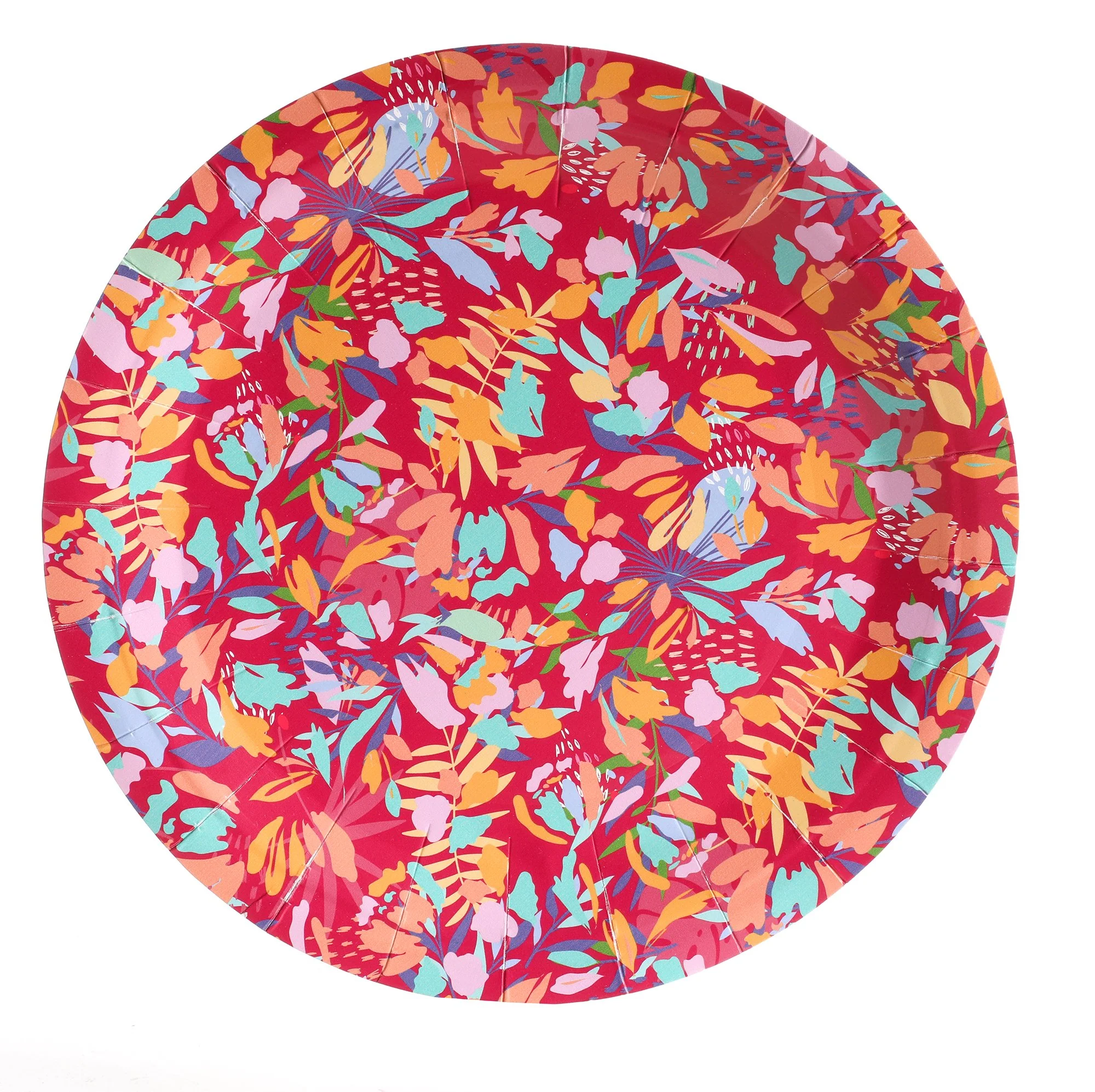 10 assiettes fleuries en carton