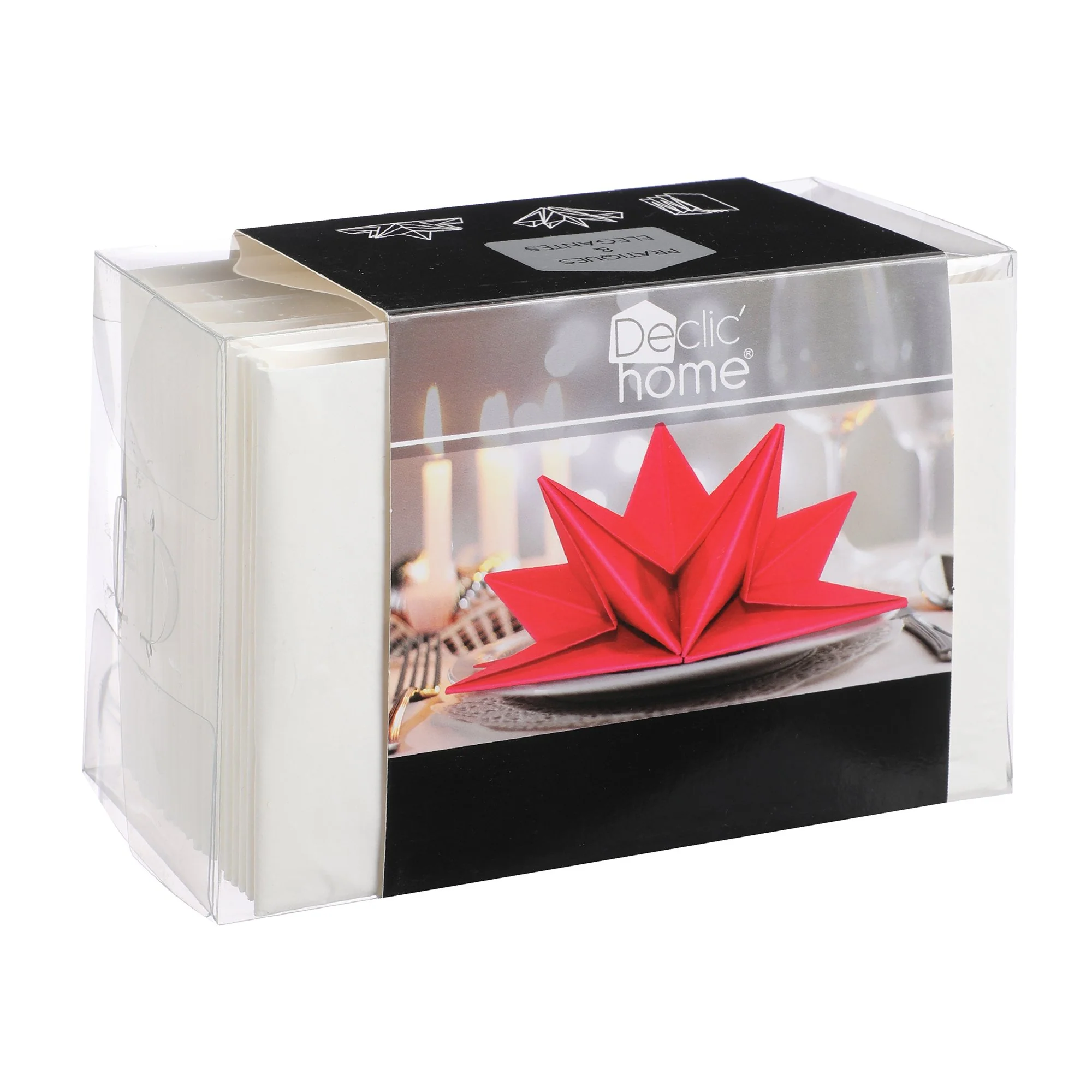 10 serviettes en papier uni - Noir - Image 5