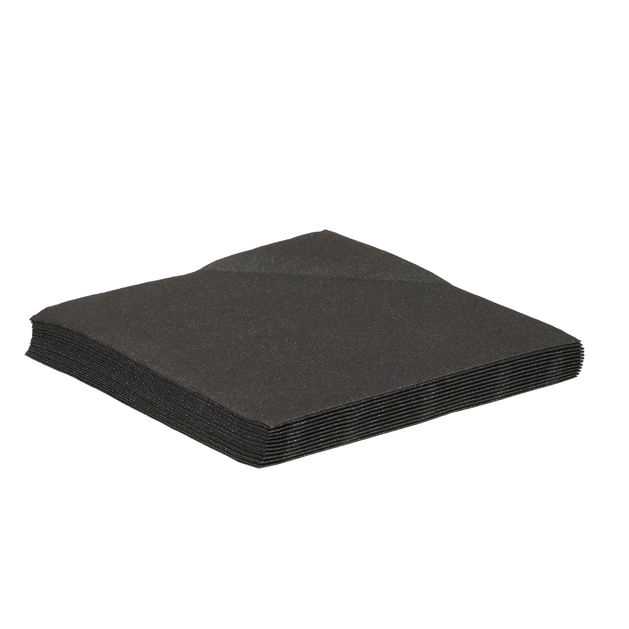 12 SERVIETTES PAILLETTES AIRLAID 40X40CM NOIR