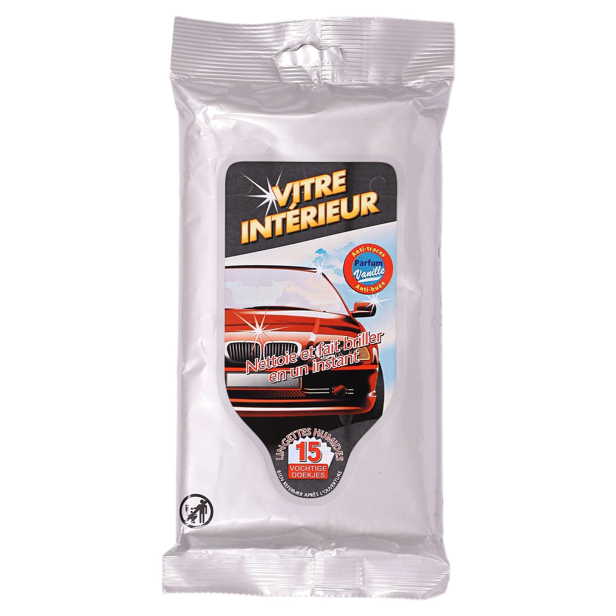 15 lingettes nettoyantes vitres