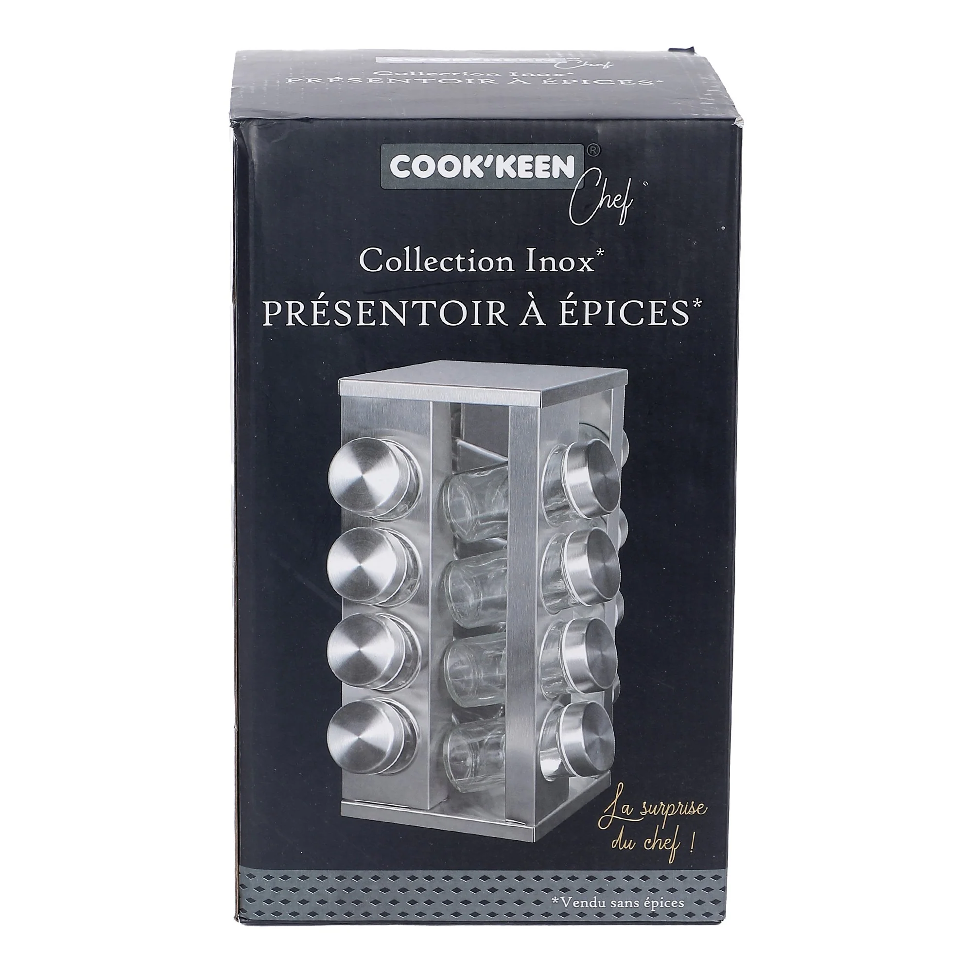 16 pots à épices support rotatif