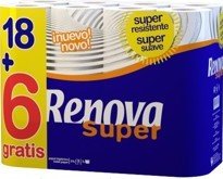 18 + 6 rouleaux de papier toilette Renova super