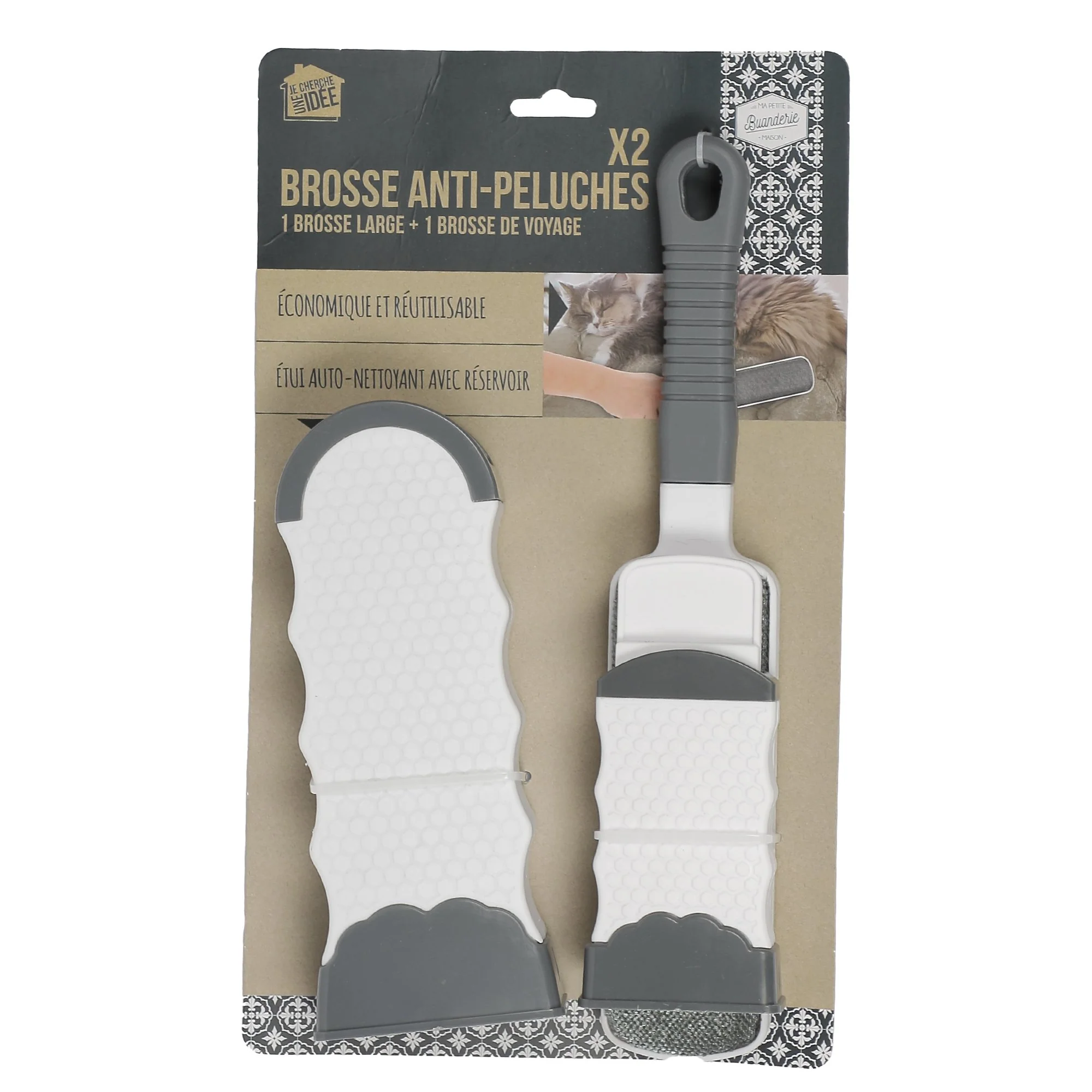 2 brosses à vêtement anti peluches