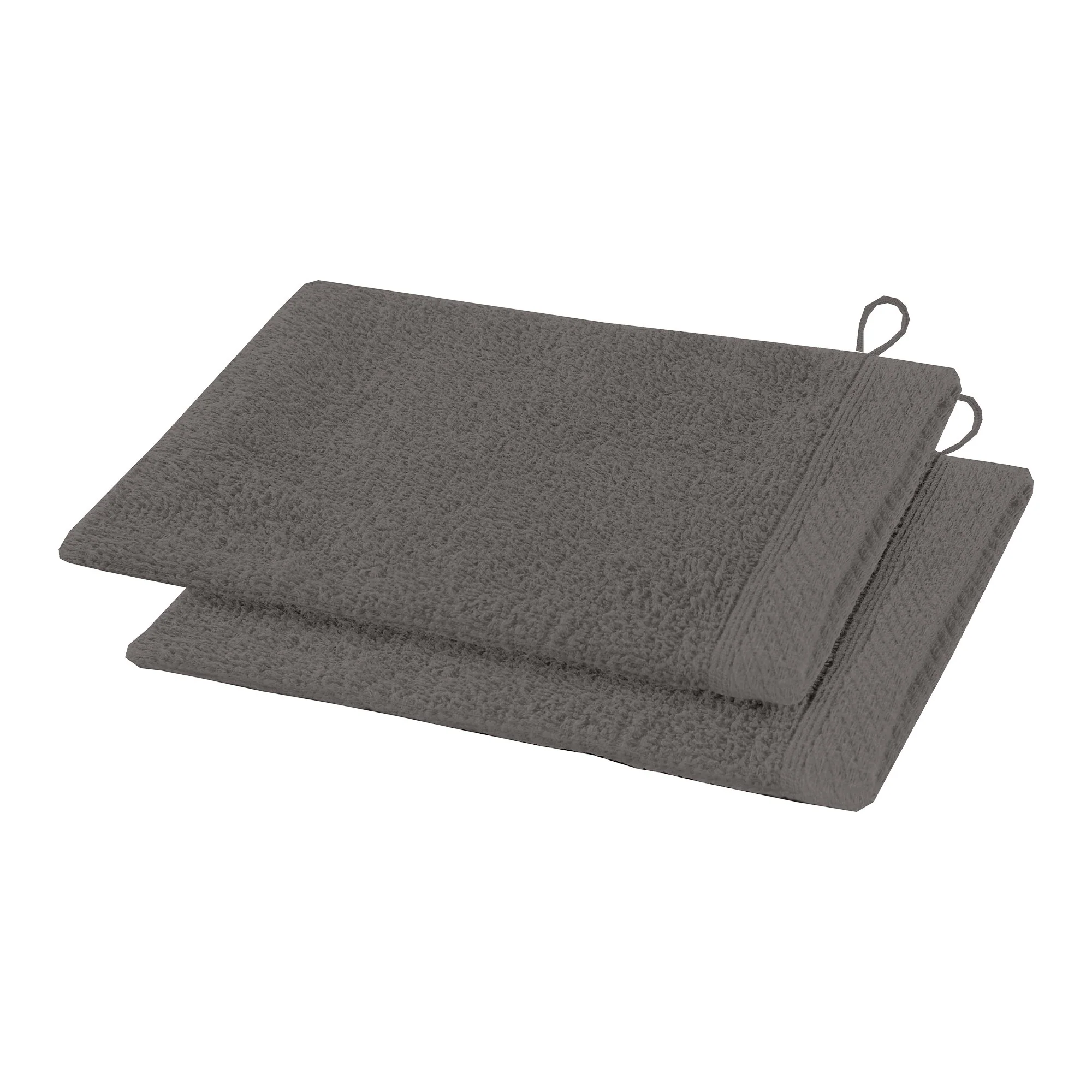 2 gants de toilette gris