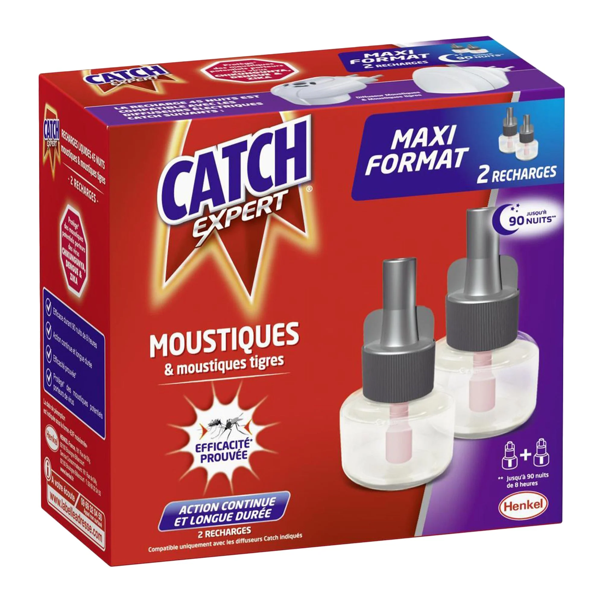2 RECHARGE 45 NUITS ANTI  MOUSTIQUES ET MOUSTIQUES TIGRES