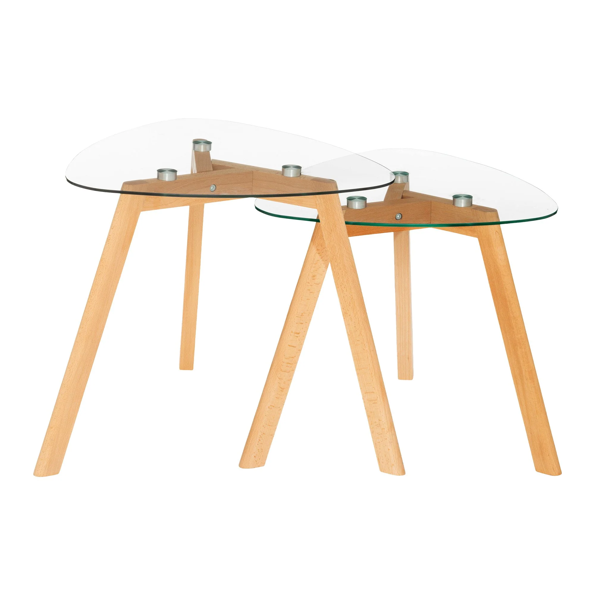 2 tables d'appoint en verre