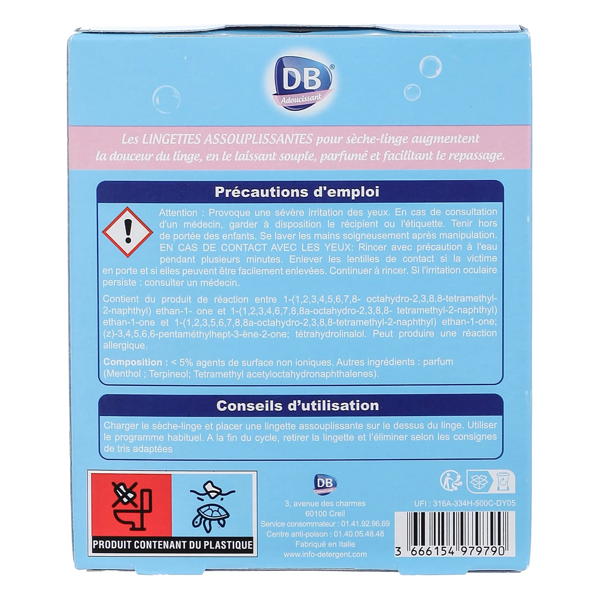 20 lingettes assouplissantes sèche-linge fraicheur - Image 2