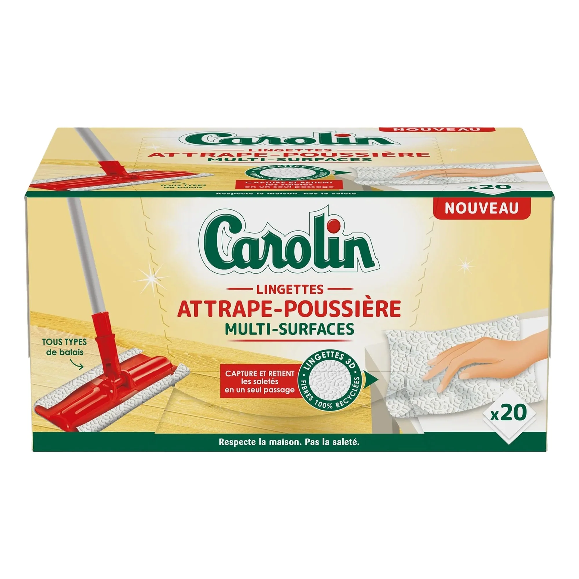 20 lingettes nettoyantes attrape poussière