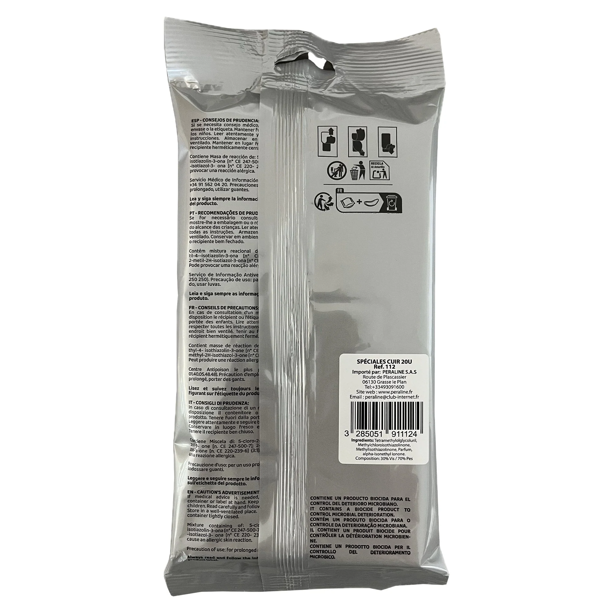 20 lingettes nettoyantes voiture pour cuir - Image 2