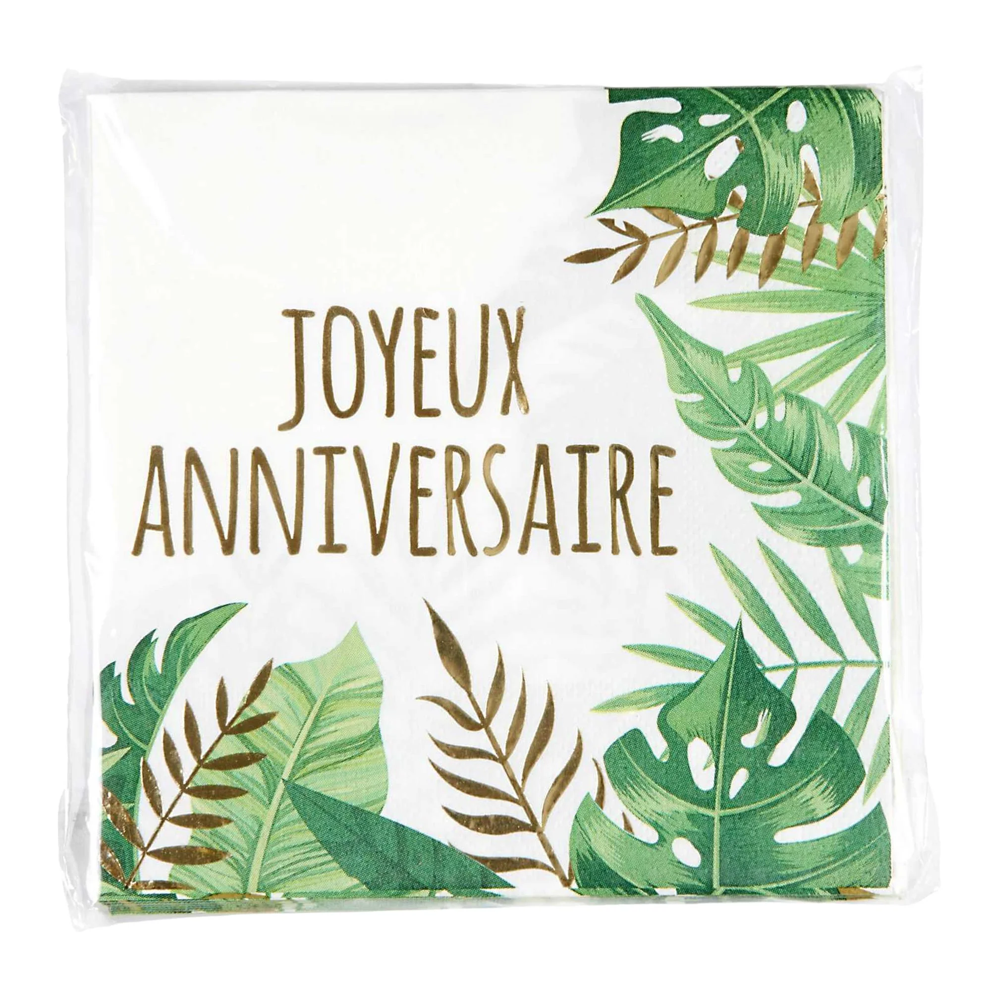 20 serviettes en papier jungle doré