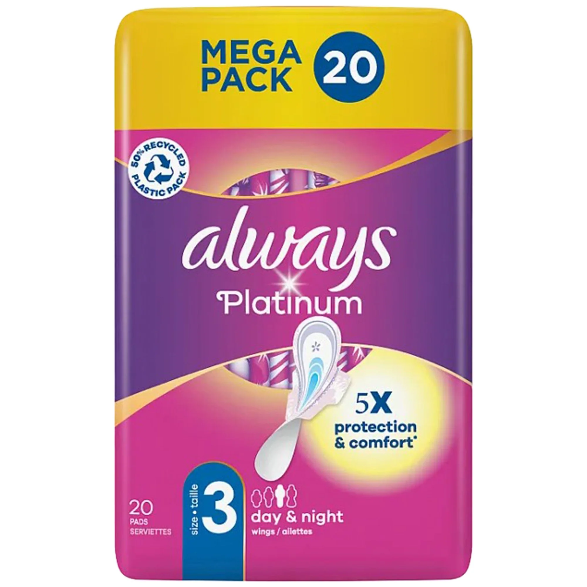 20 serviettes hygiénique jour et nuit taille 3