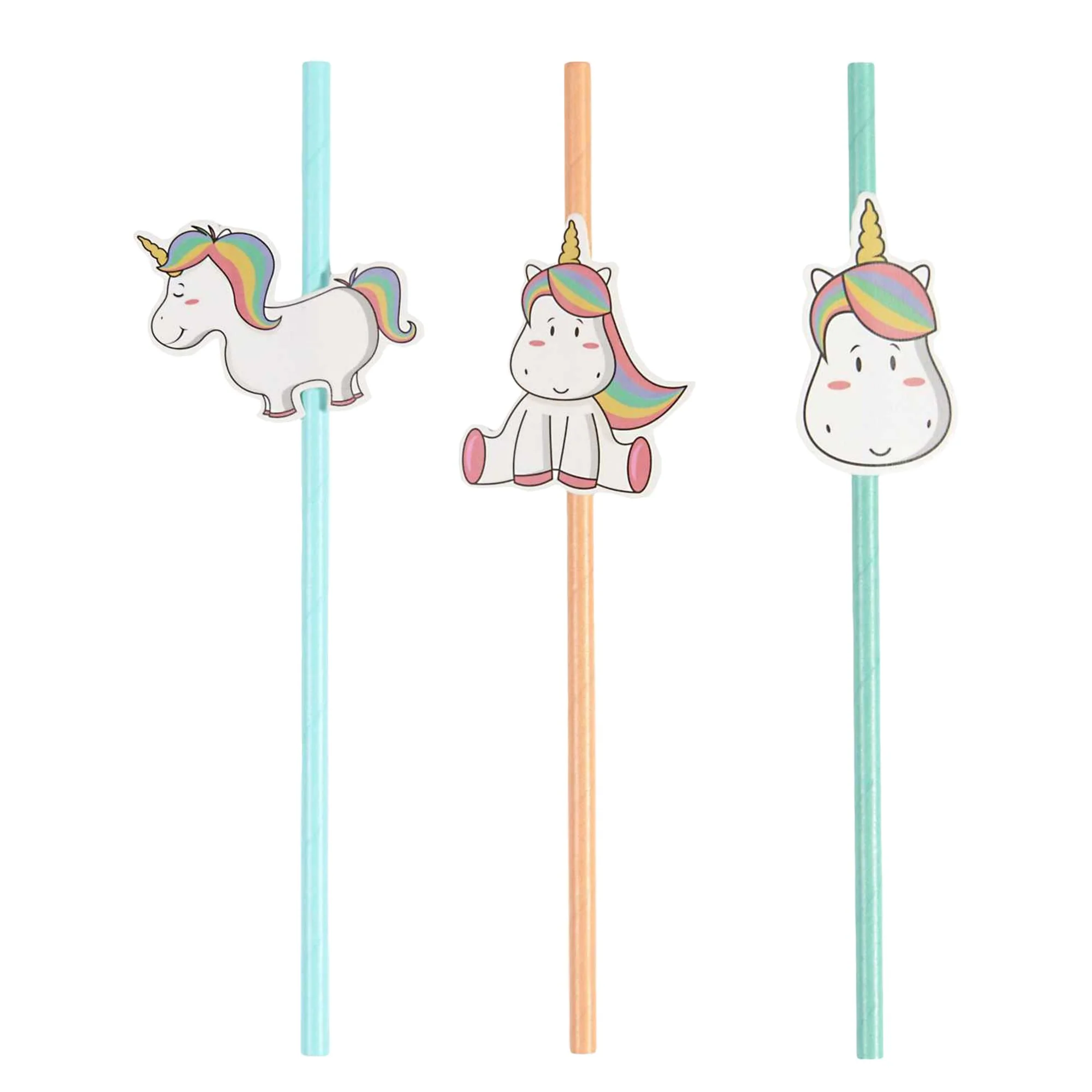 24 pailles en carton Licorne Kawai - Image 2
