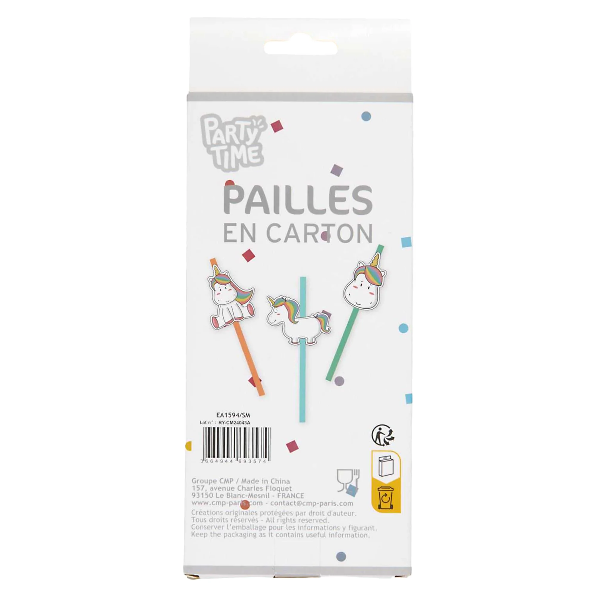 24 pailles en carton Licorne Kawai - Image 3