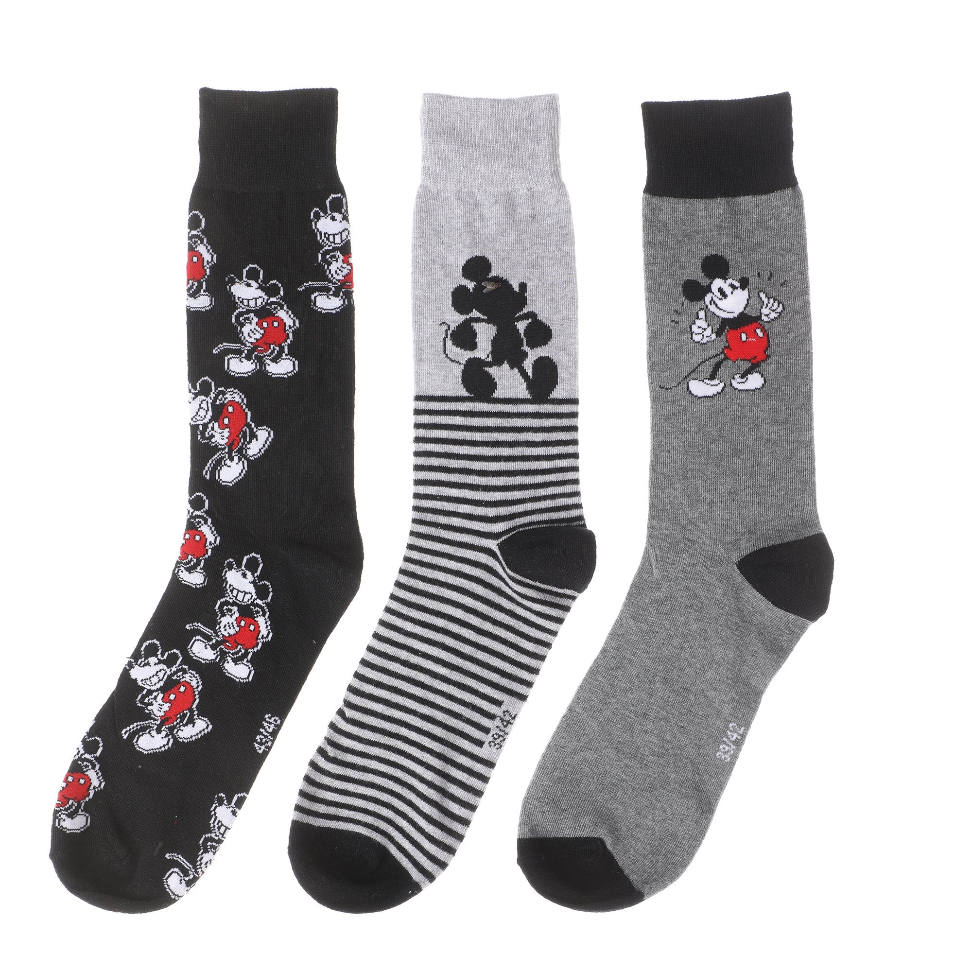 3 paires de chaussettes Mickey  - Gris foncé - Image 2