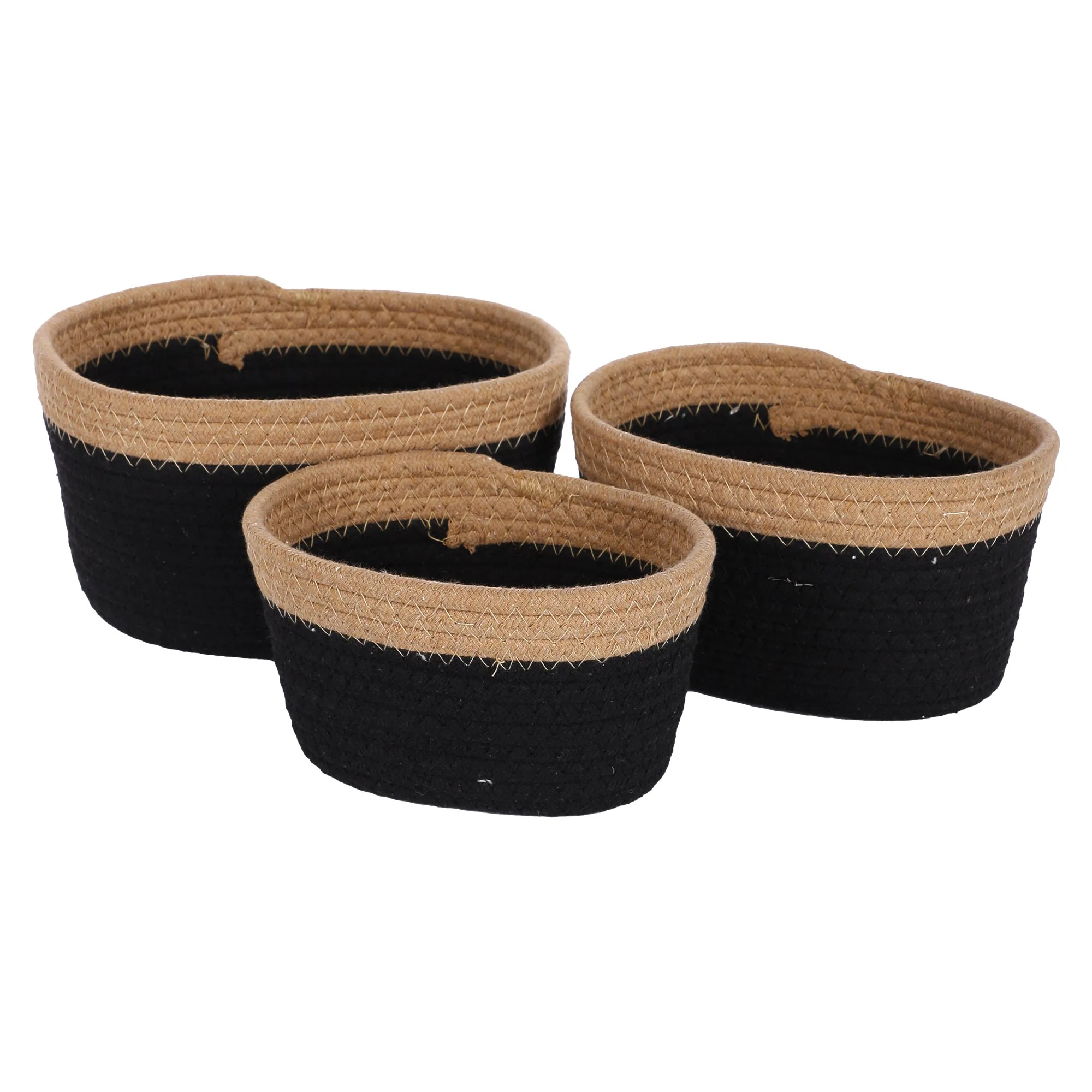 3 paniers polycoton - Noir