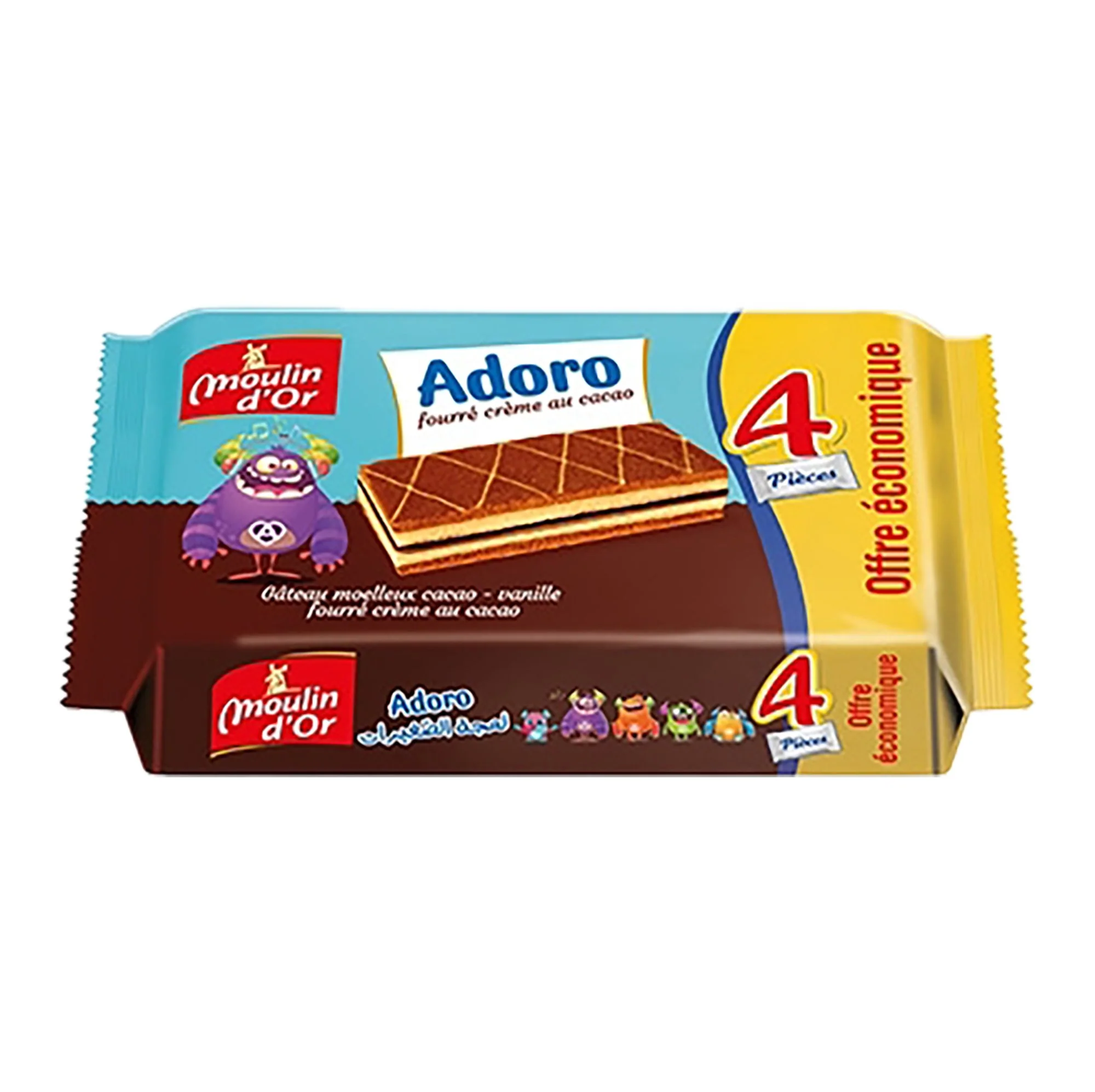4 cakes fourrés crème au cacao