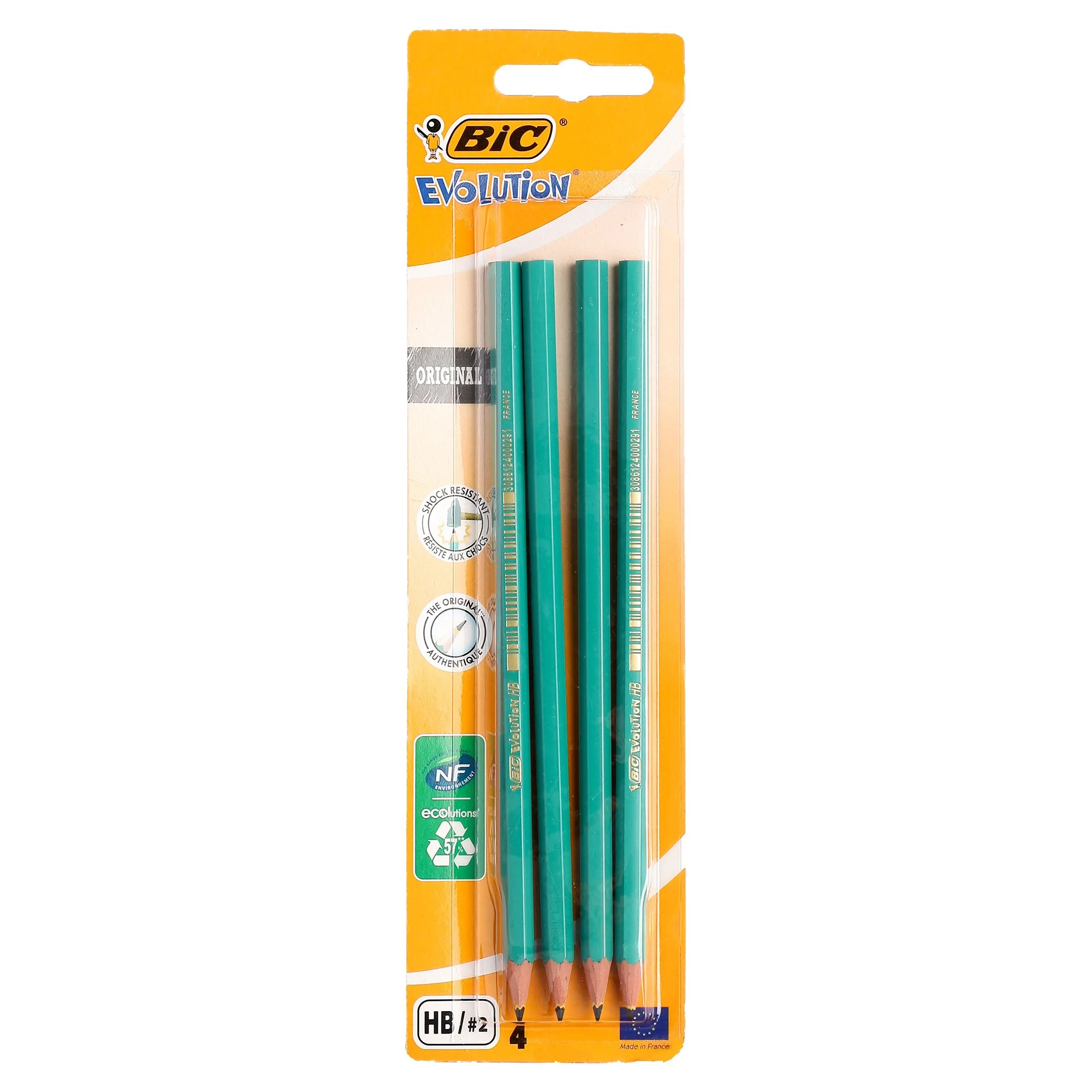 4 crayons graphites évolution HB