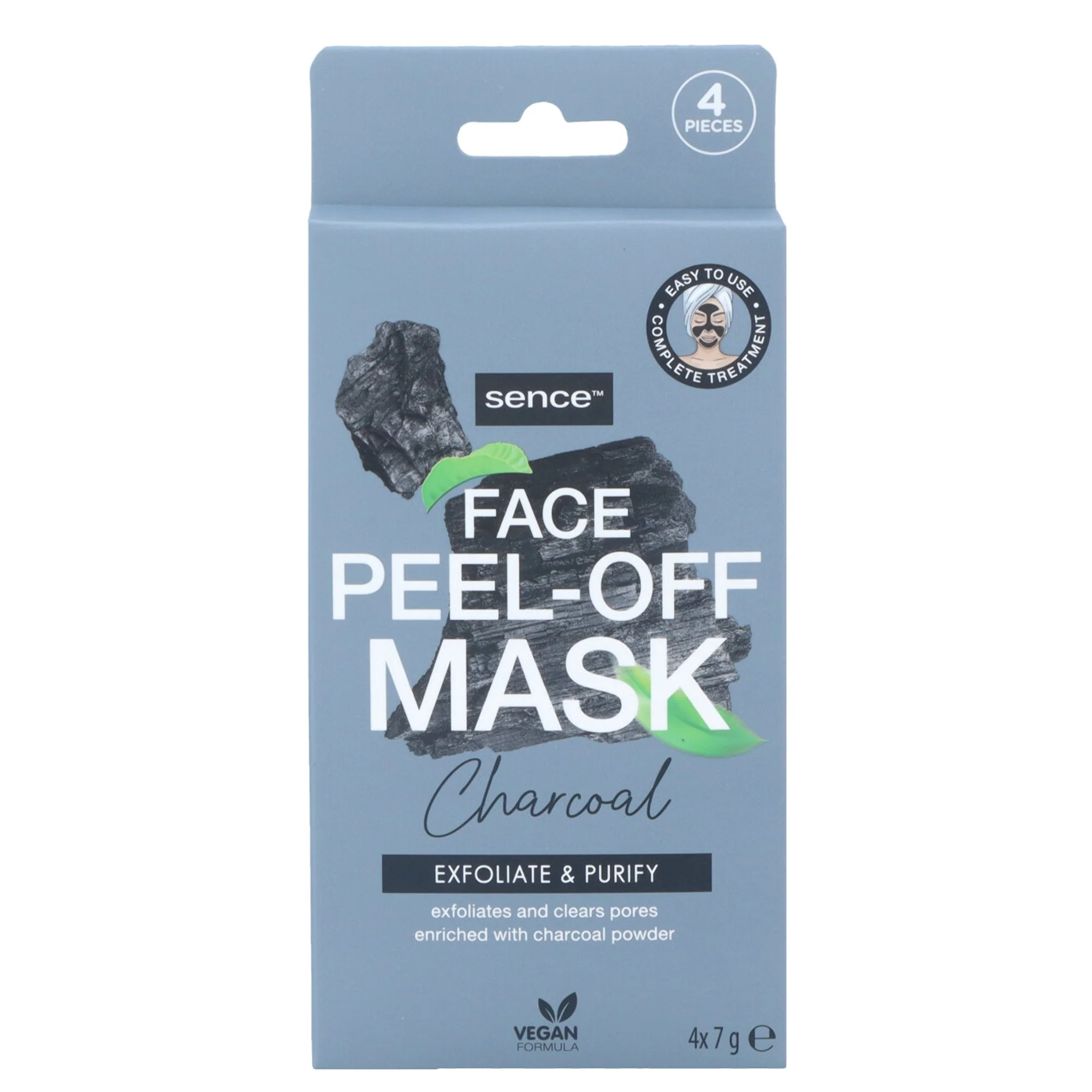 4 masques tissus exfoliants au charbon