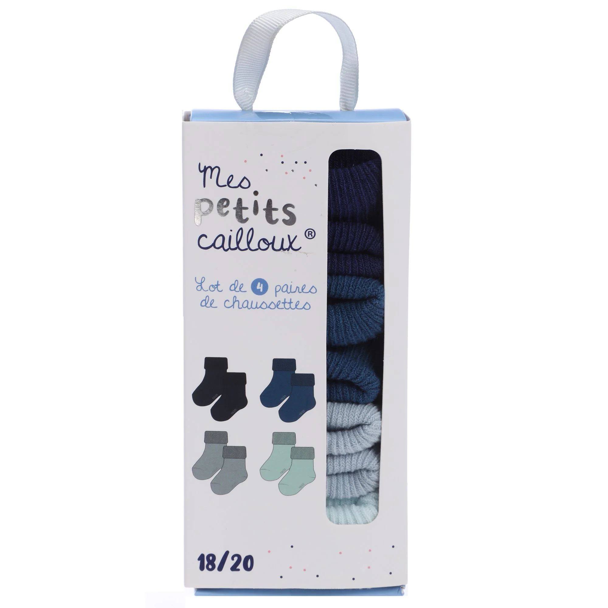 4 PR CHAUSSETTES NAISSANCE 15/17 18/20 BOITE CADEAU - Image 3