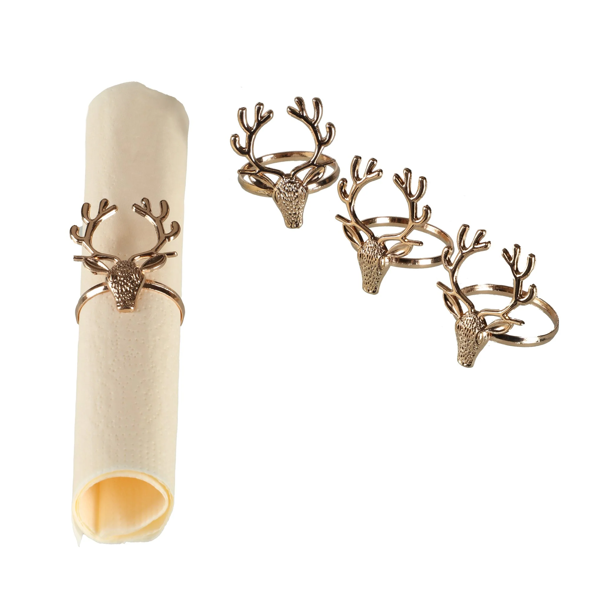 4 ronds de serviette cerf