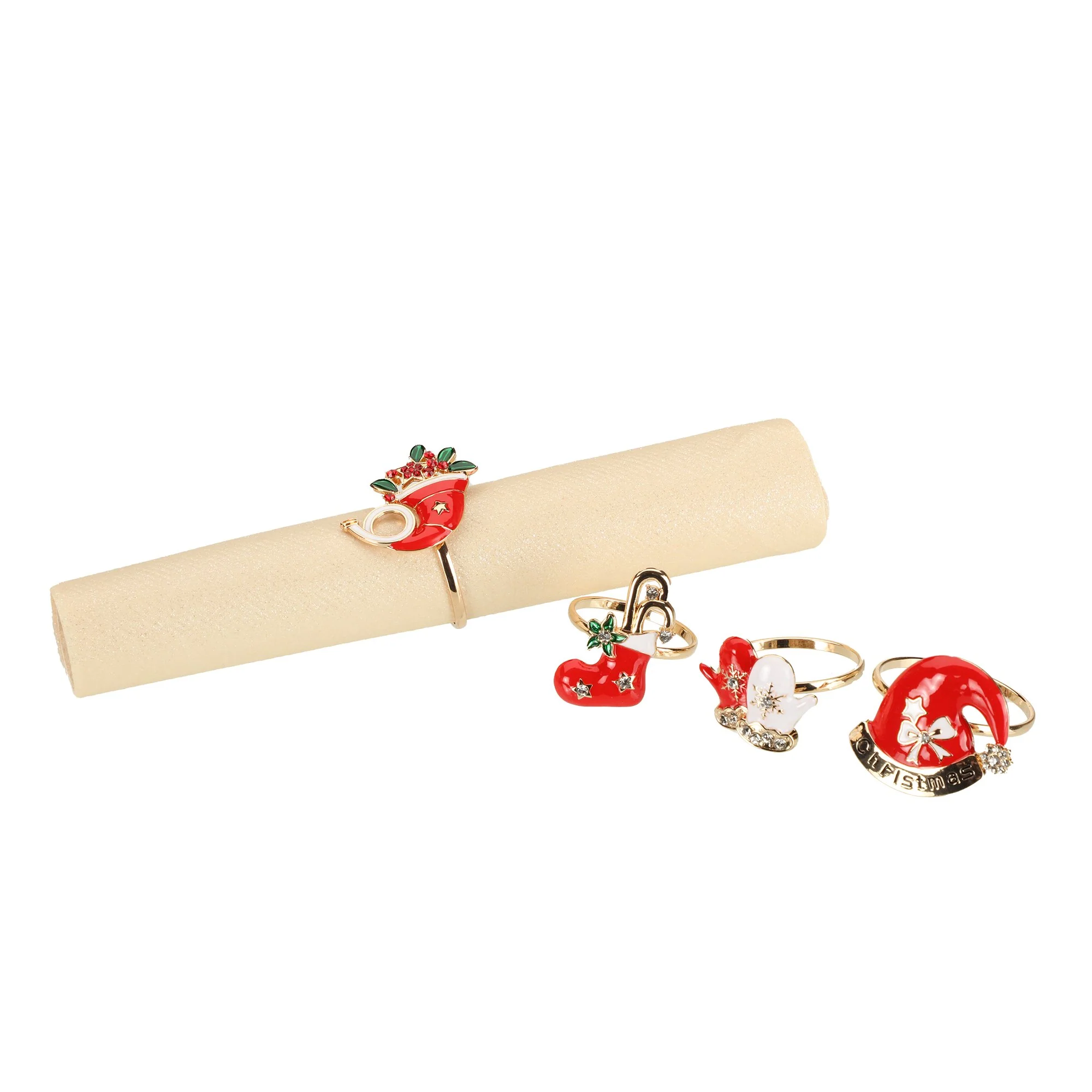 4 ronds de serviette de Noël