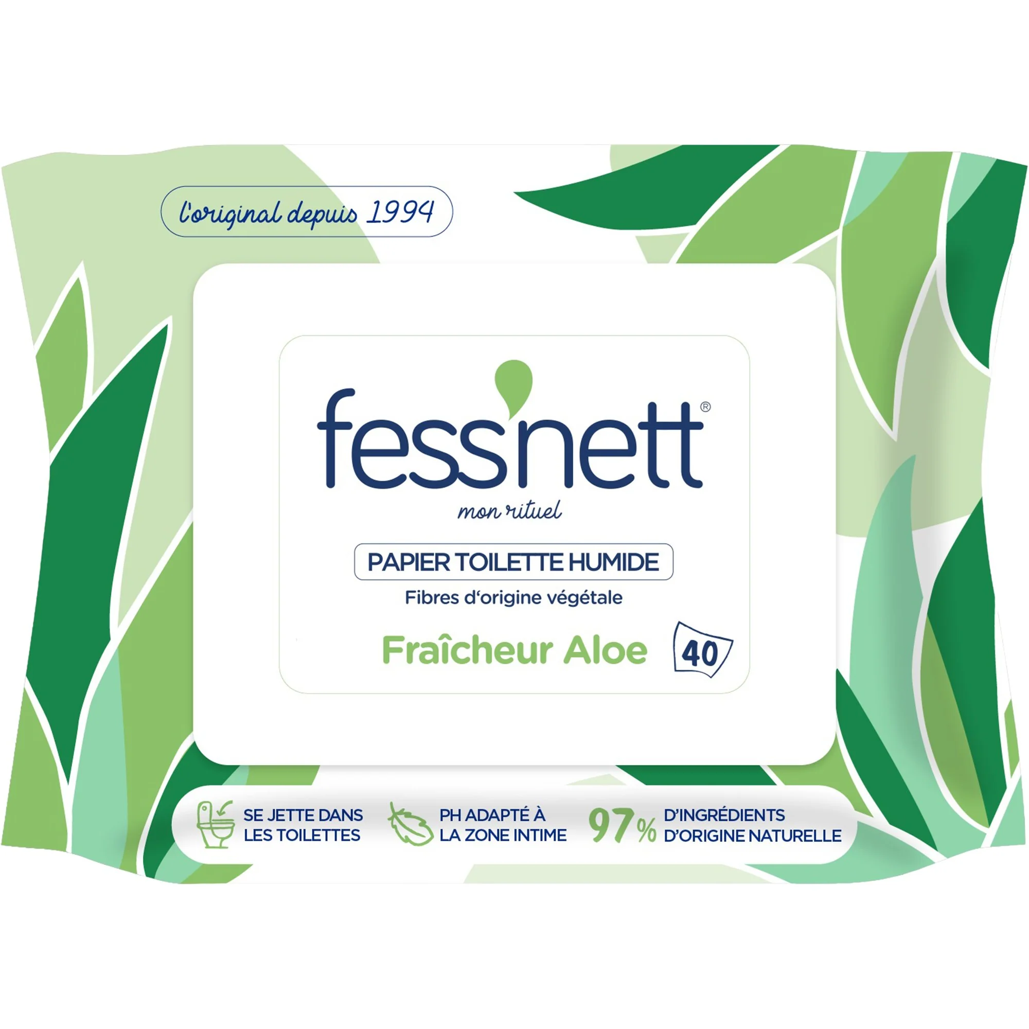 40 lingettes papier toilette humide