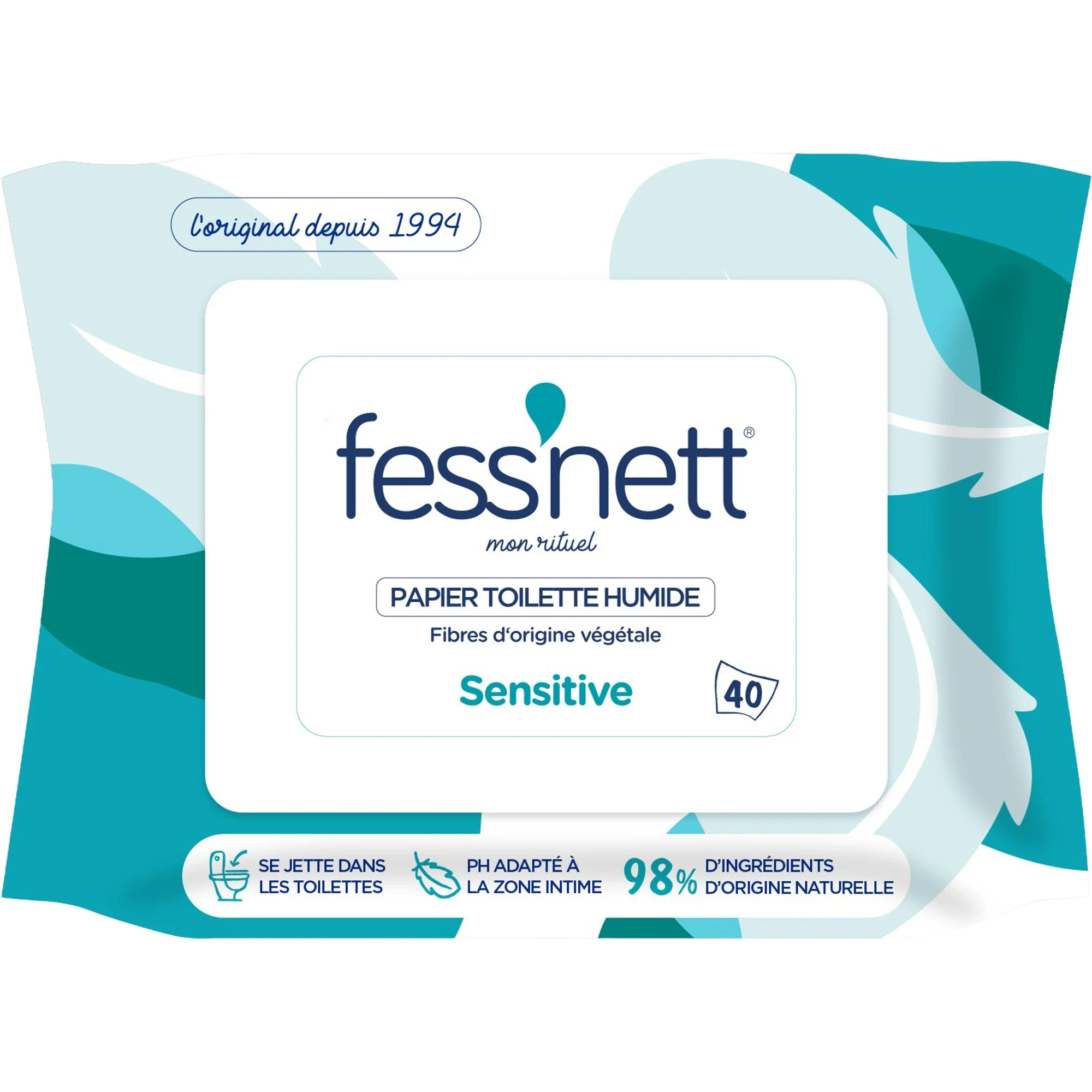 40 lingettes papier toilette humide