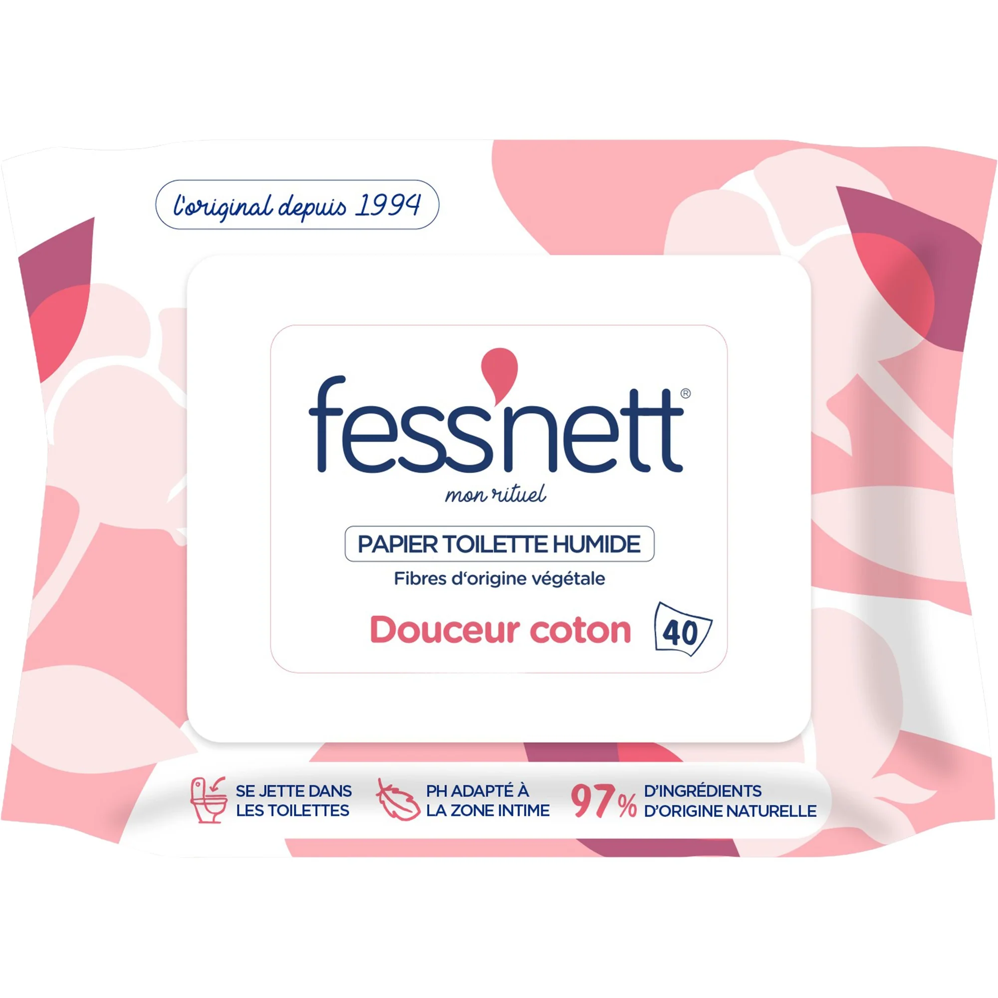 40 lingettes papier toilette humide