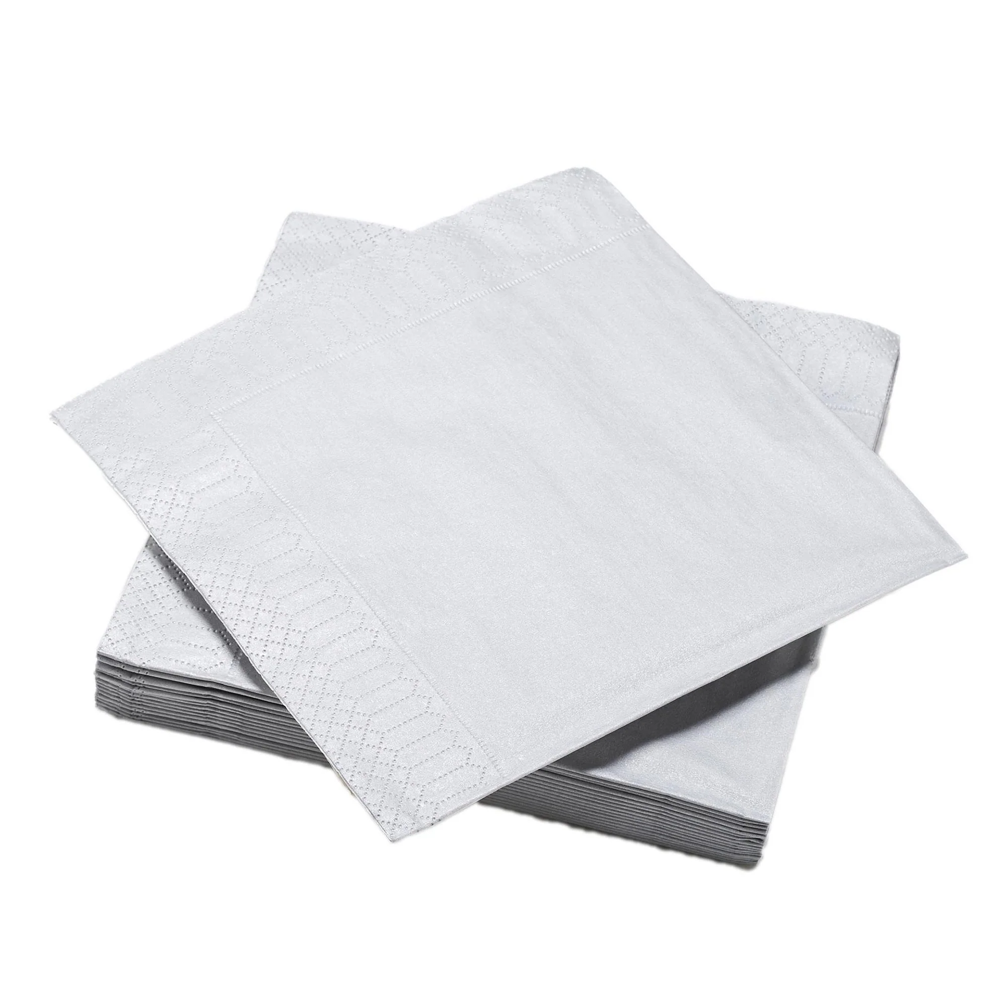 40 serviettes en papier argent