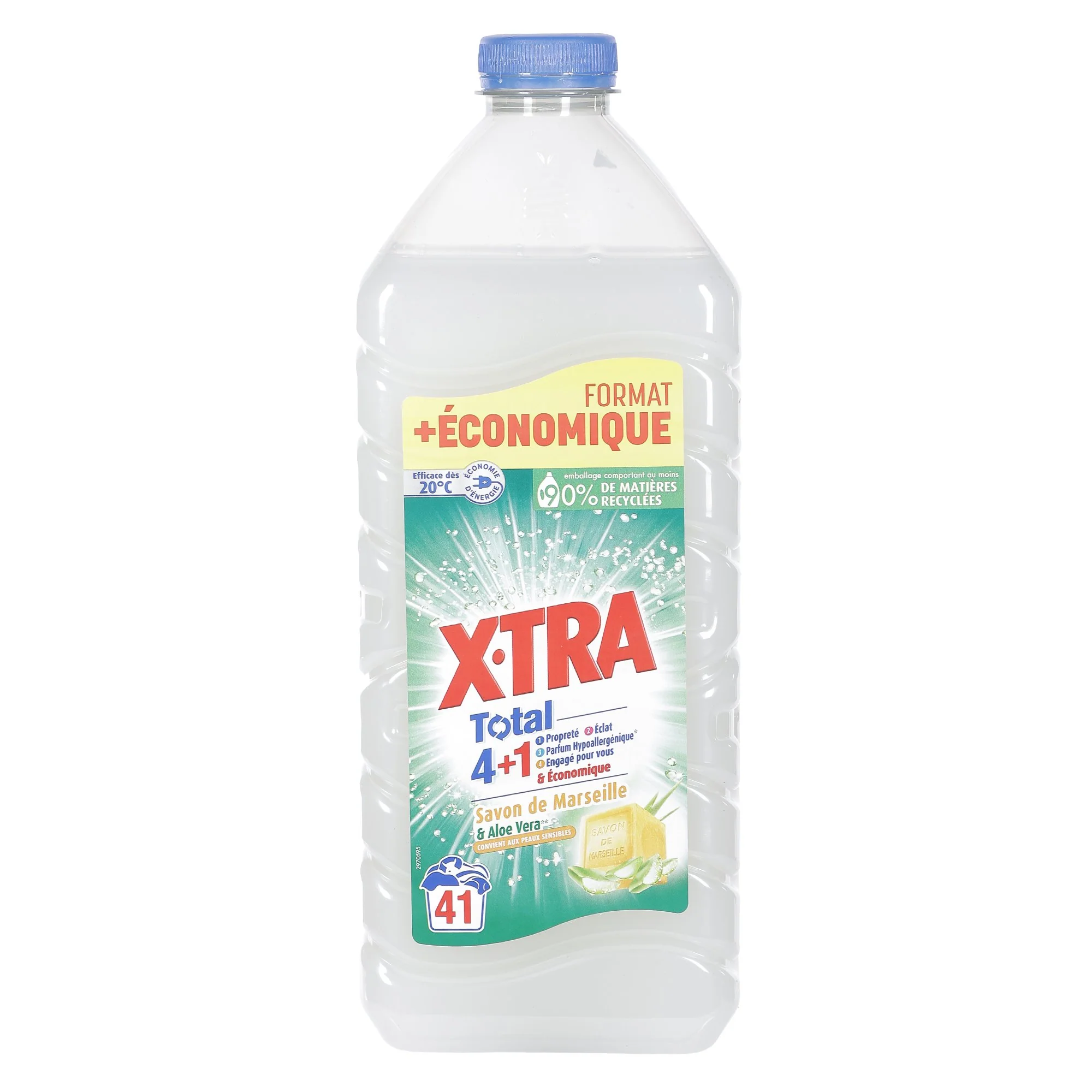 41 doses de lessive liquide concentrée eco total 4+1 savon de marseille