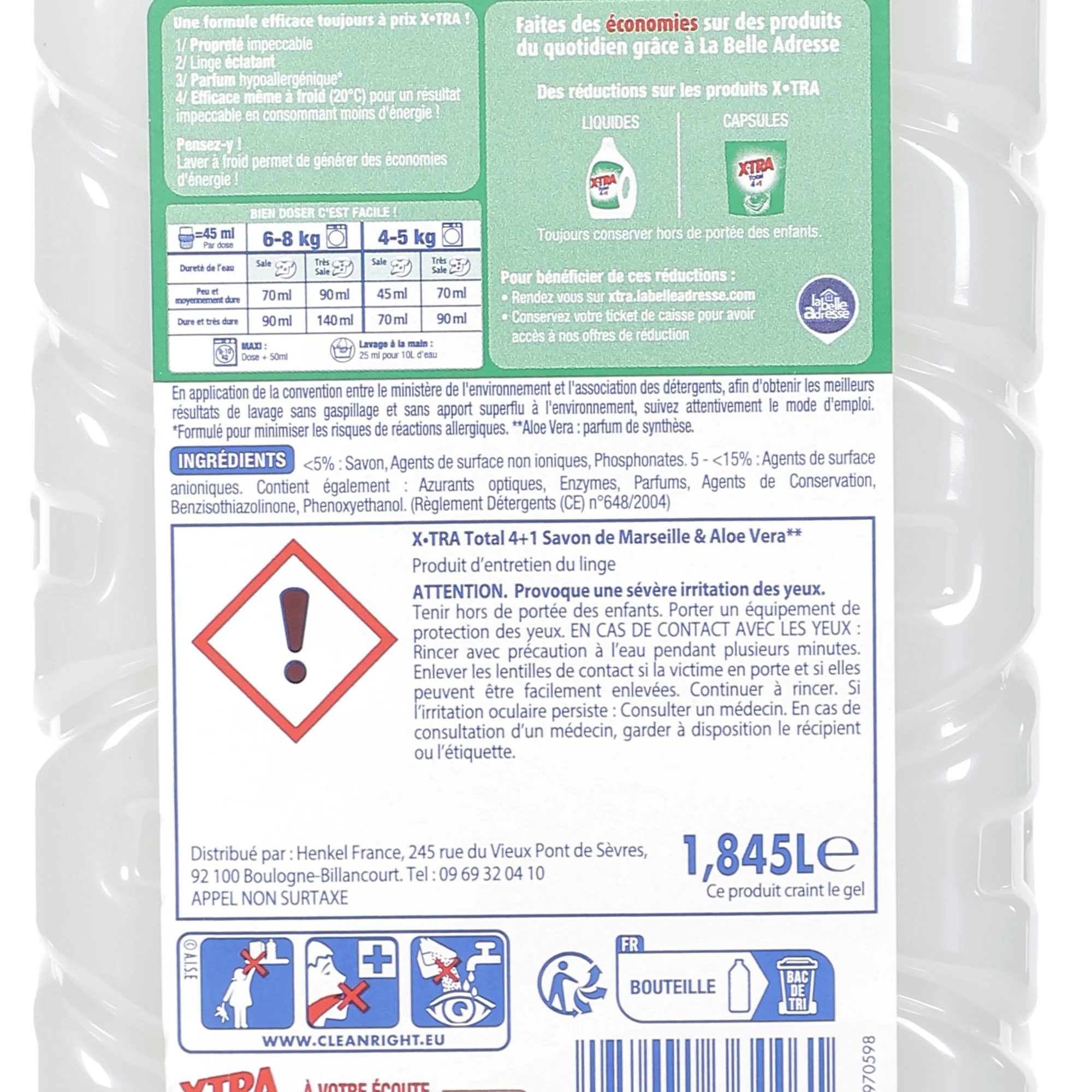 41 doses de lessive liquide concentrée eco total 4+1 savon de marseille - Image 3