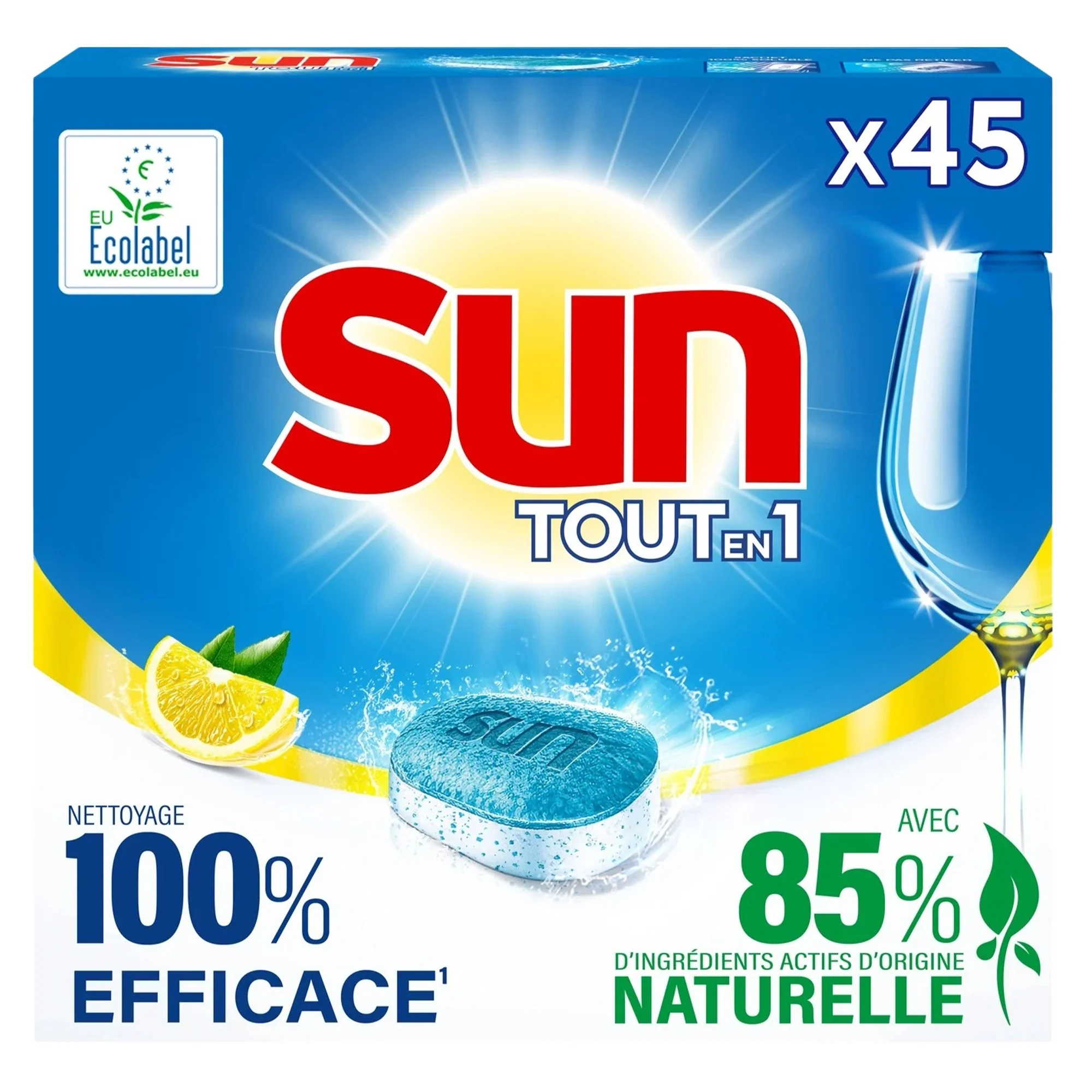 45 tablettes lave-vaisselle tout en 1 citron - Image 2