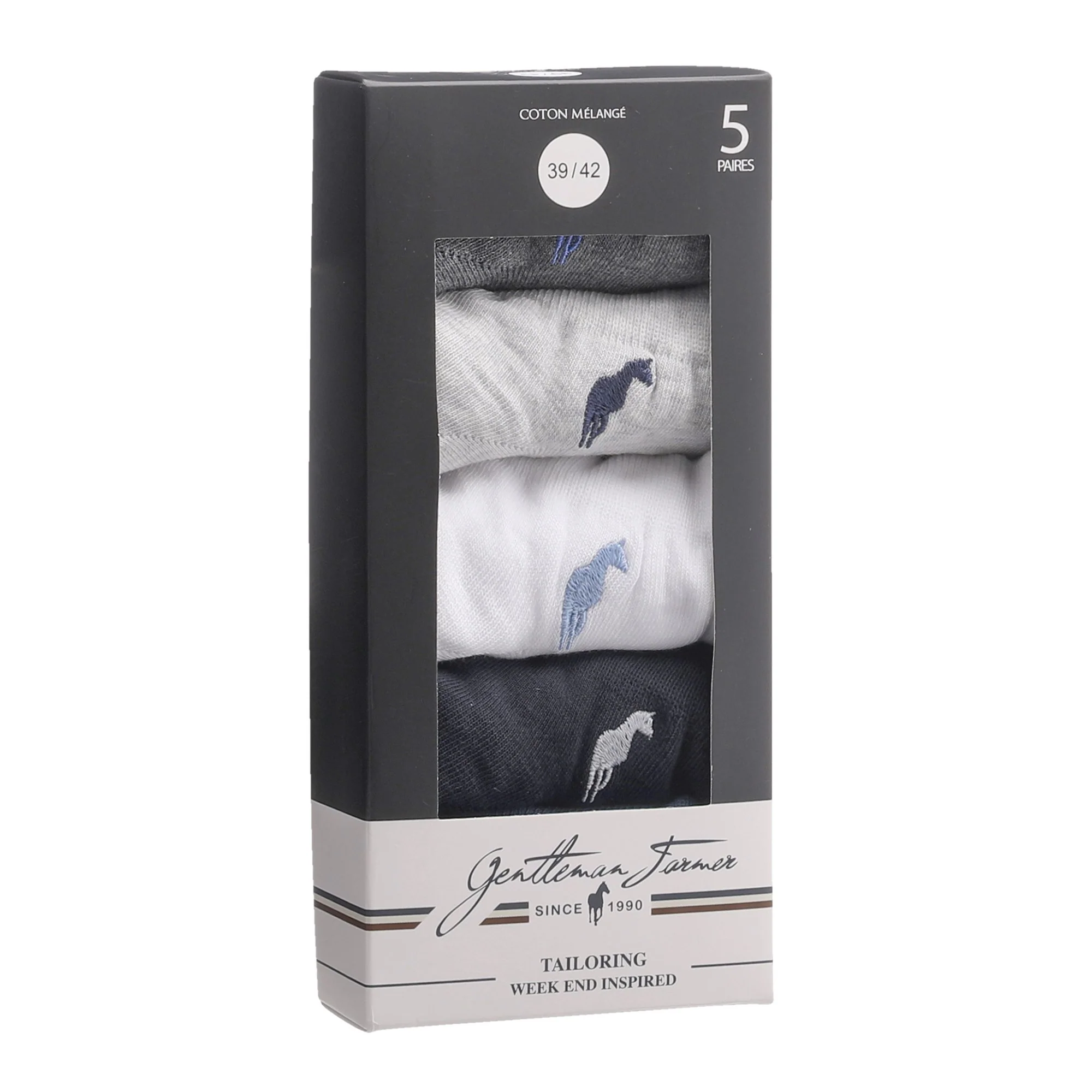 5 paires de chaussettes courtes brodées - Image 4