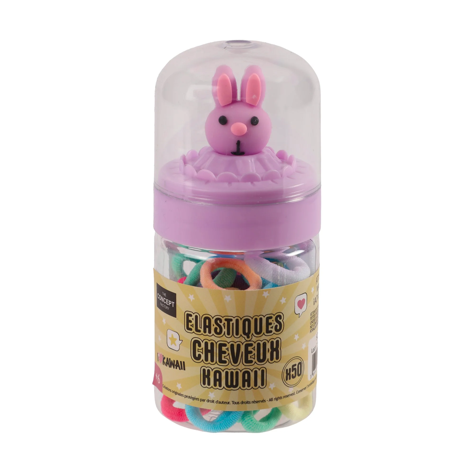 50 élastiques pour cheveux avec boîte Kawaii - Image 3