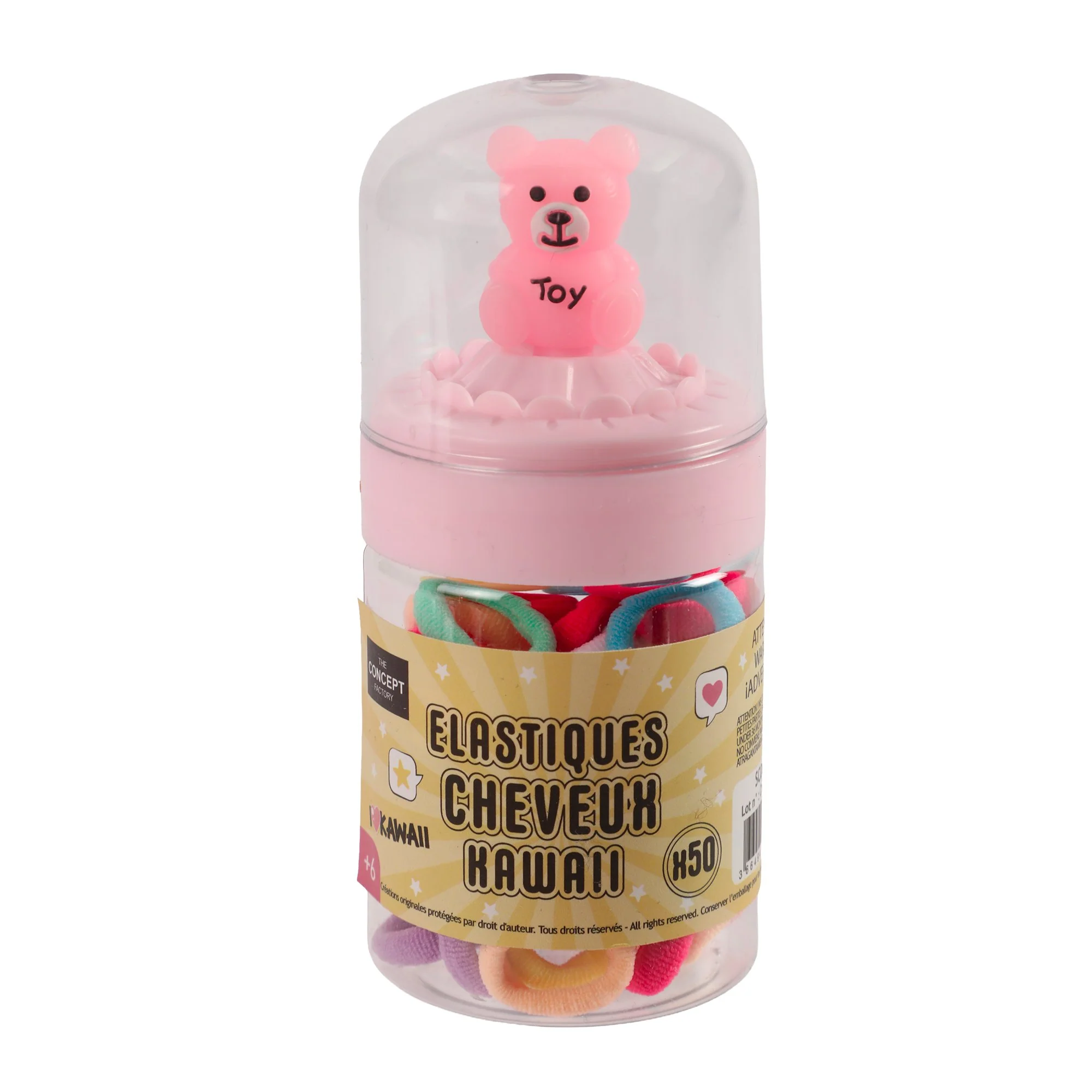 50 élastiques pour cheveux avec boîte Kawaii - Image 4