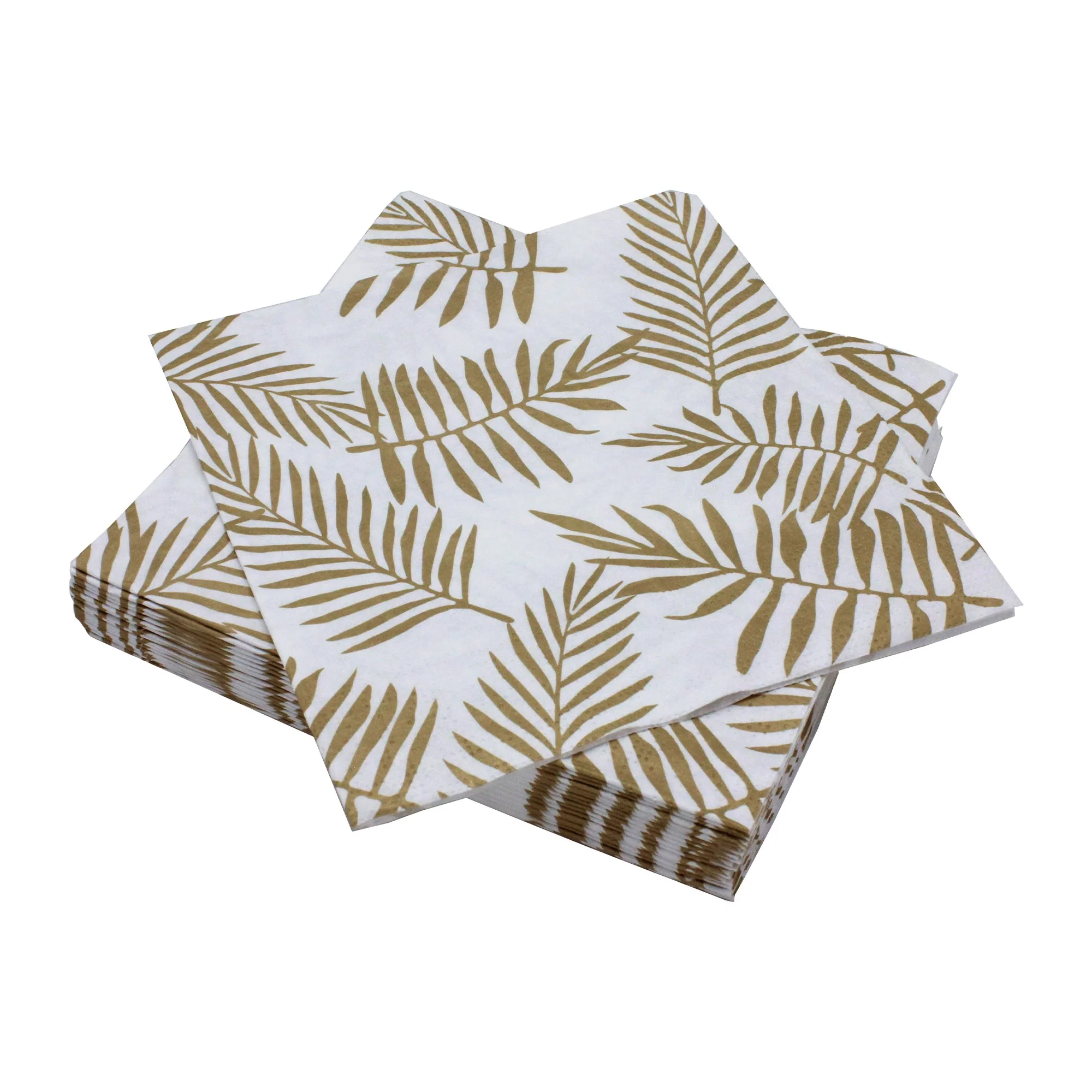 50 serviettes en ouate gold palm