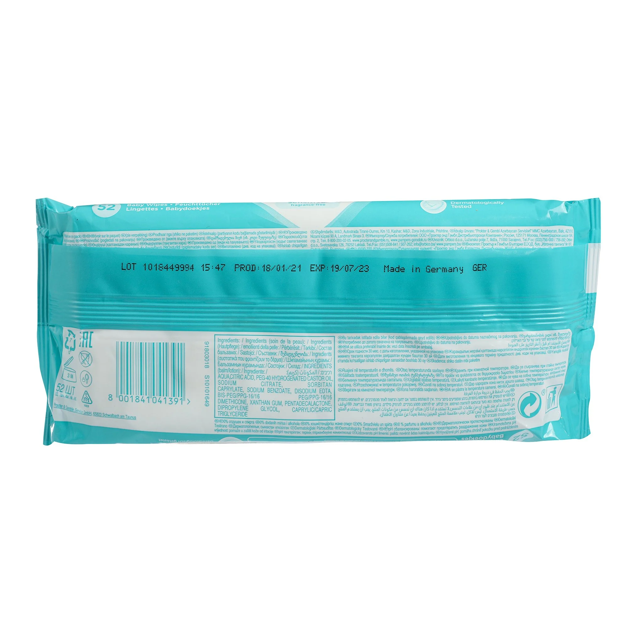 52 lingettes bébé sensitives - Image 3