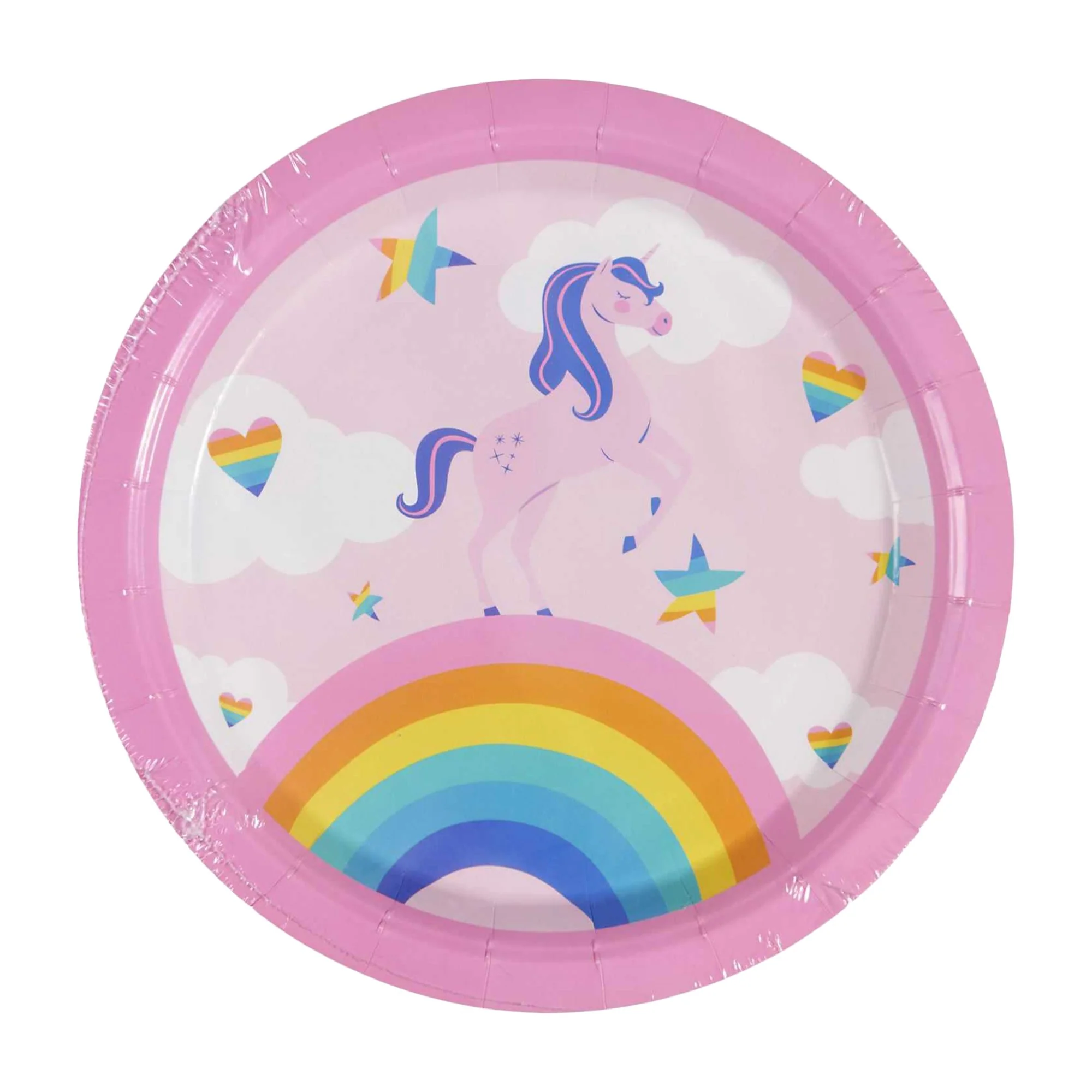 6 assiettes en carton licorne