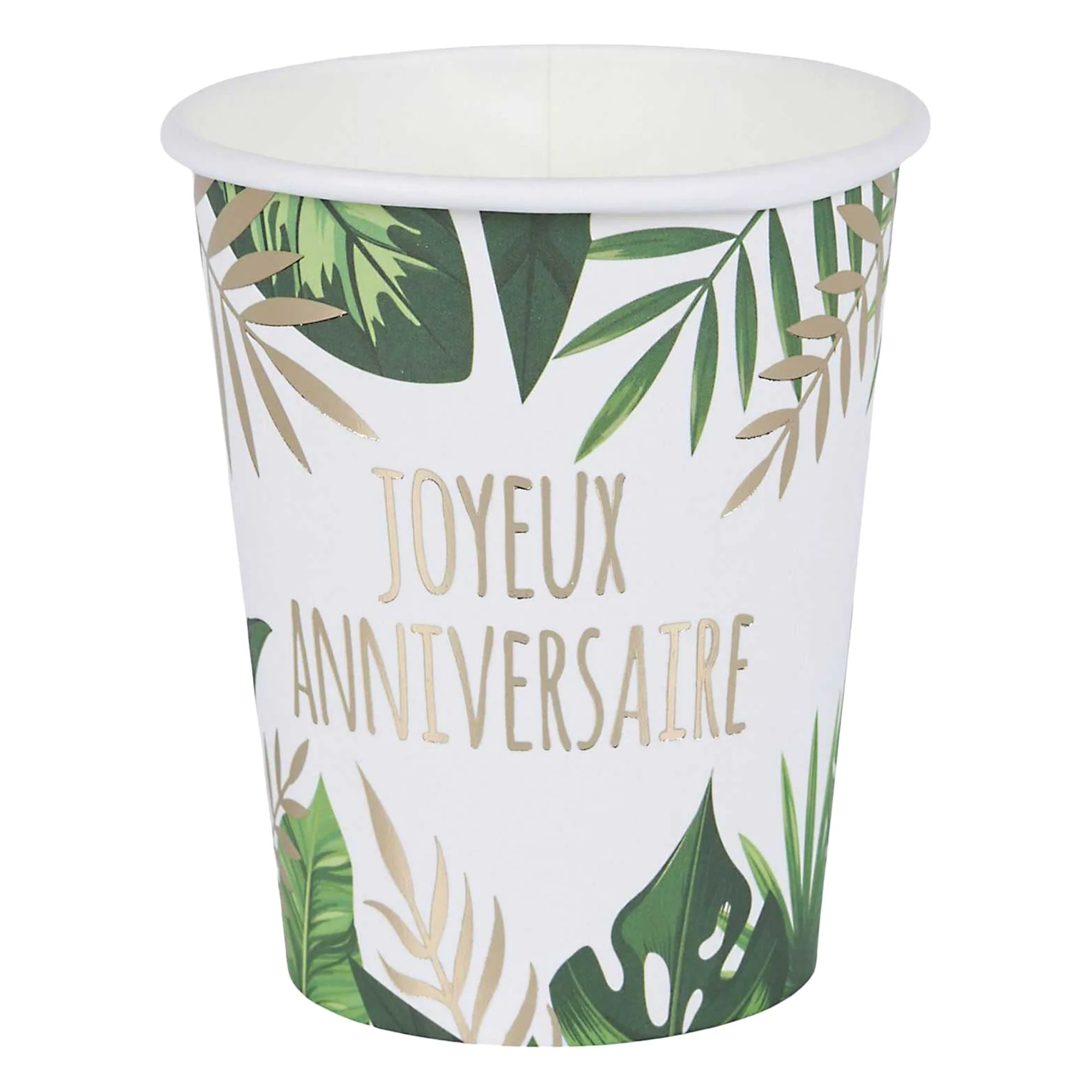 6 gobelets en carton jungle doré - Image 2
