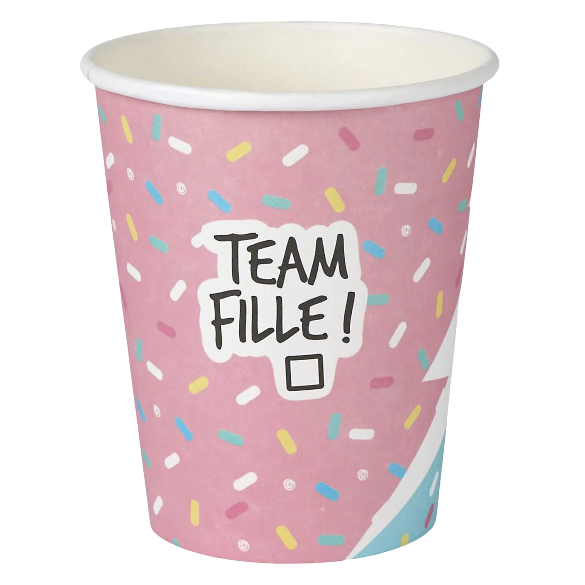 6 gobelets en carton team fille ou team garçon - Image 2