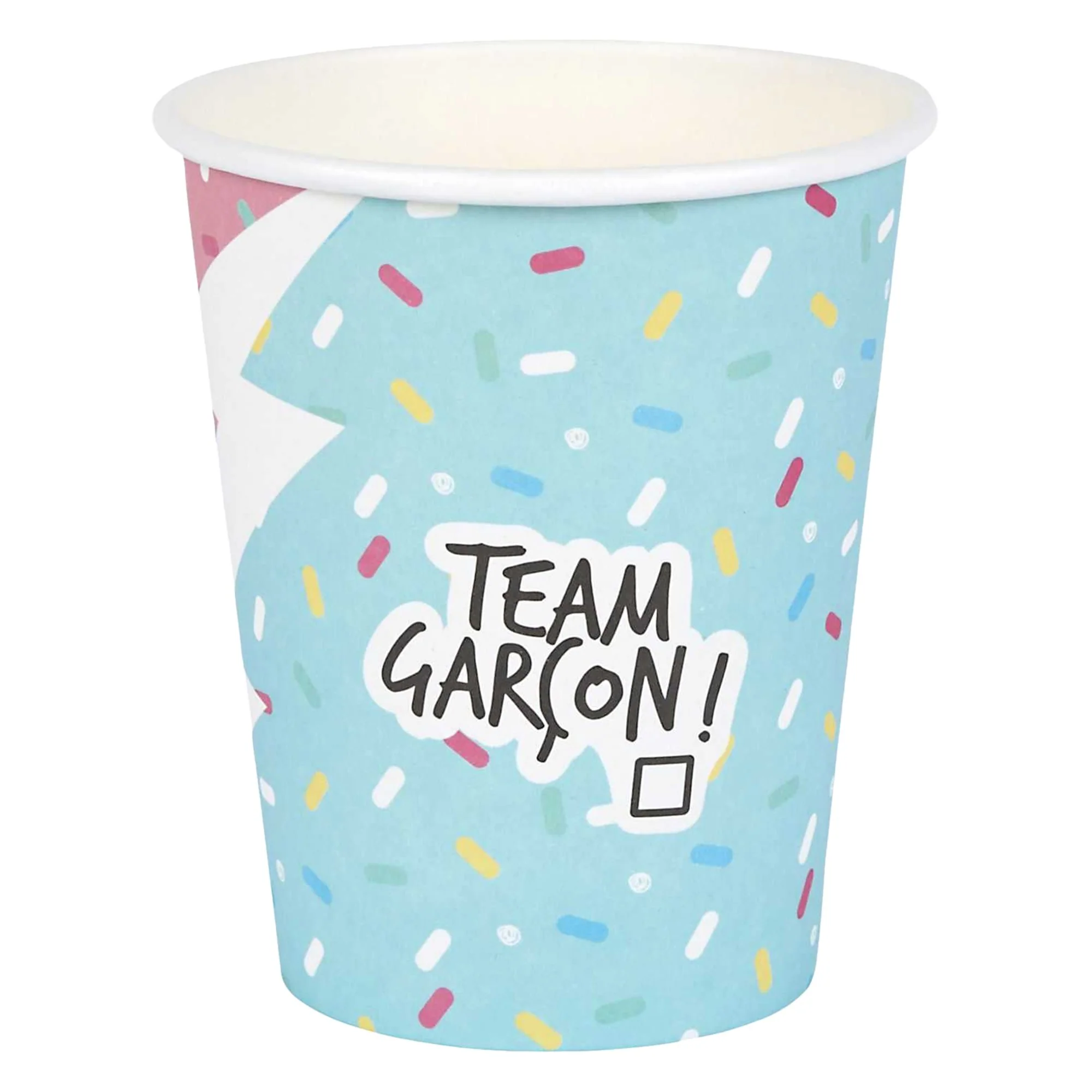 6 gobelets en carton team fille ou team garçon - Image 3