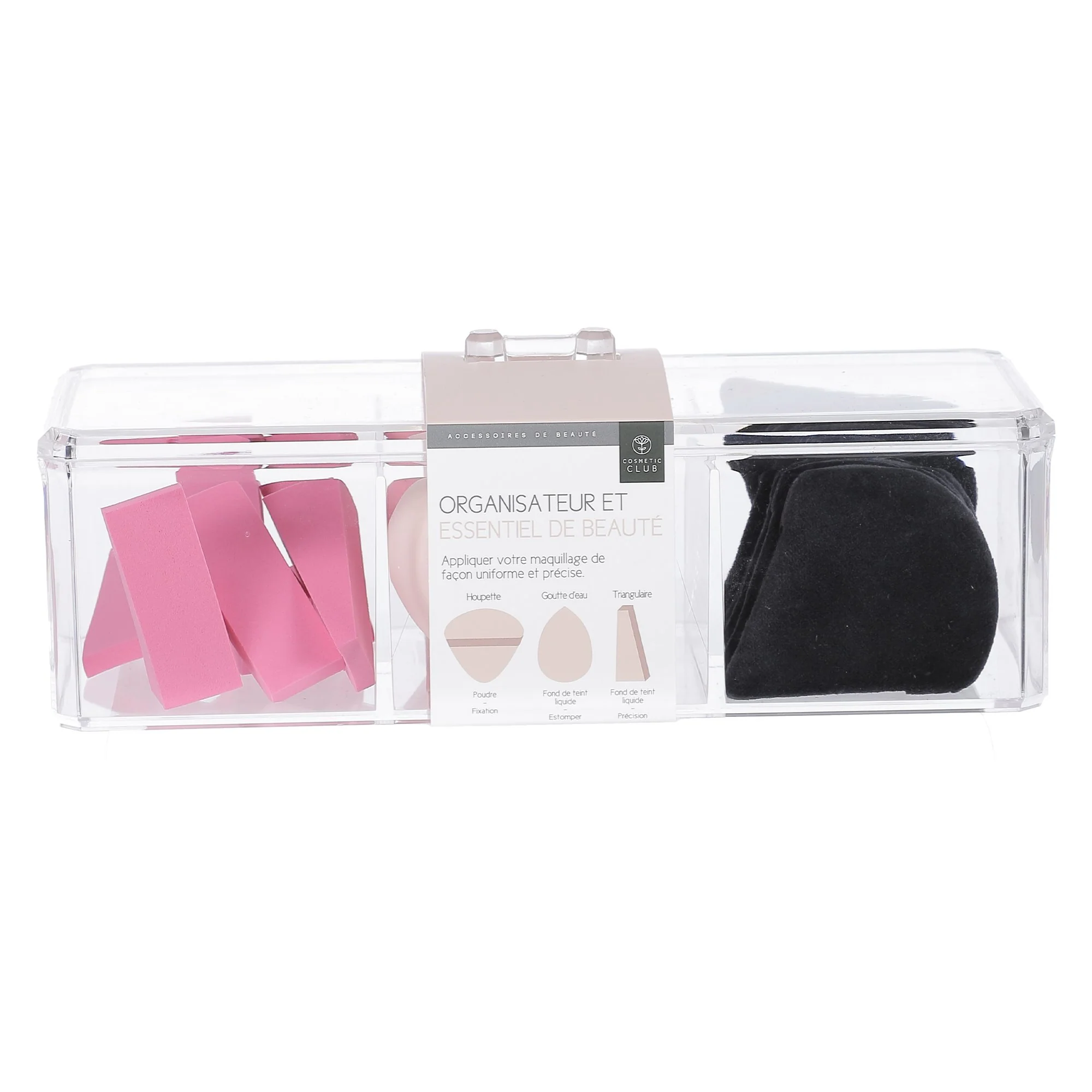 6 houpettes + 2 beauty blenders + 8 beauty blender triangle