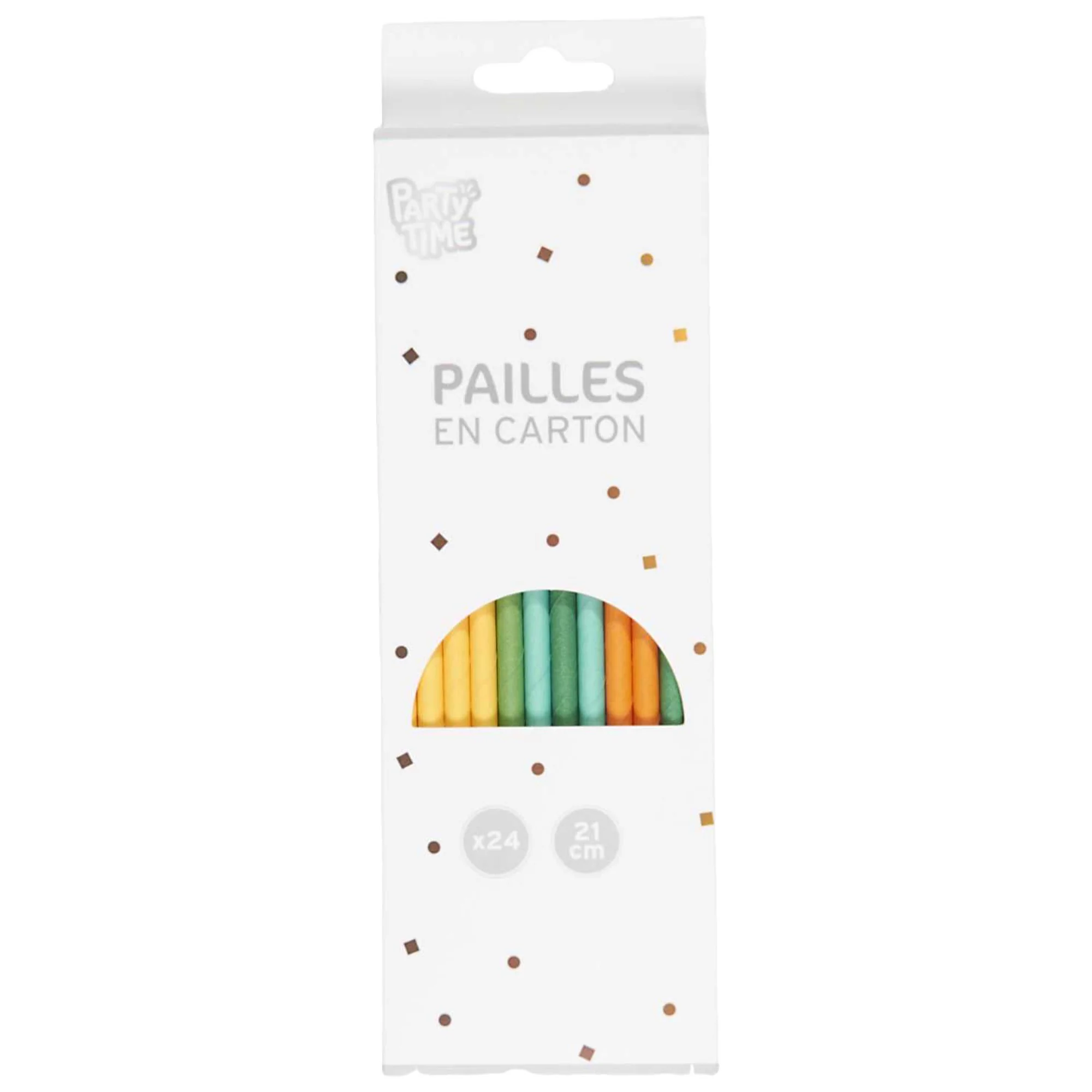 6 pailles en carton Lion