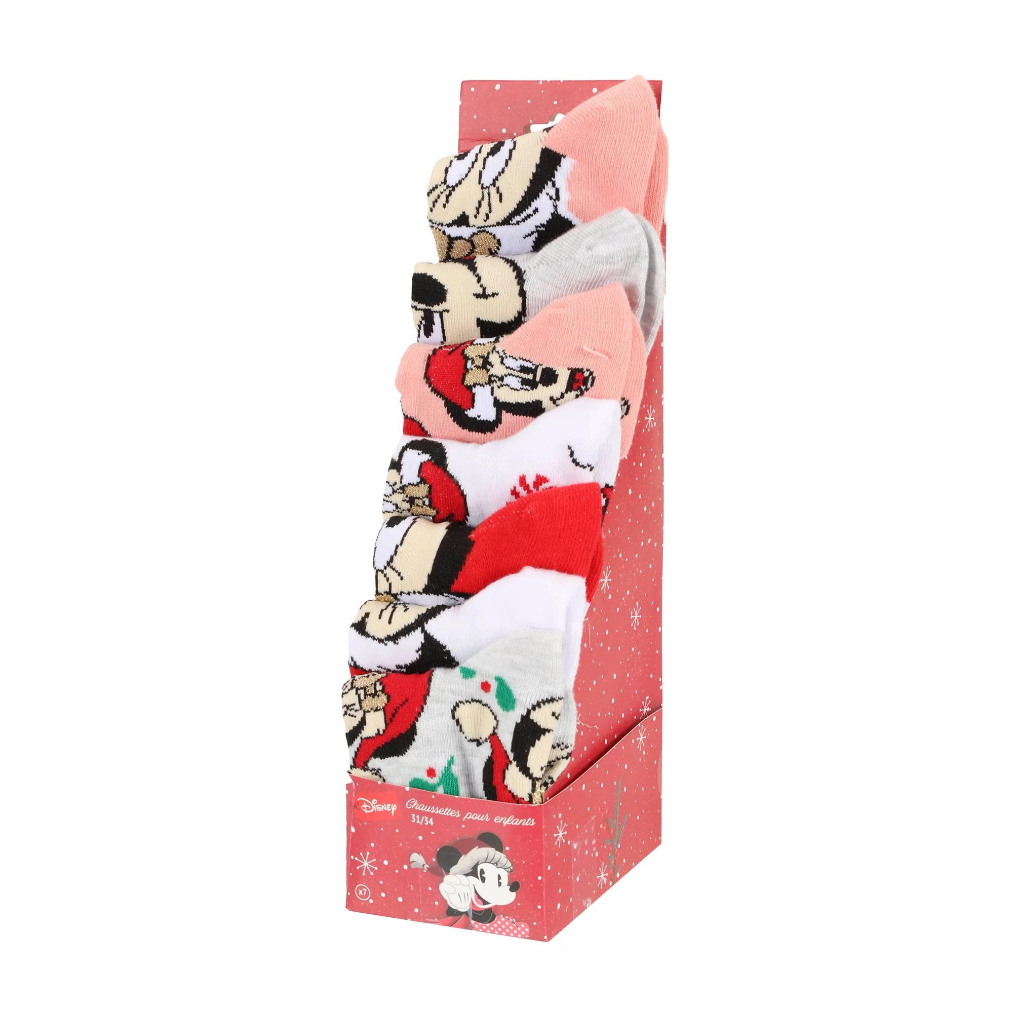 7 paires de chaussettes de Noël licence - Rouge - Image 2