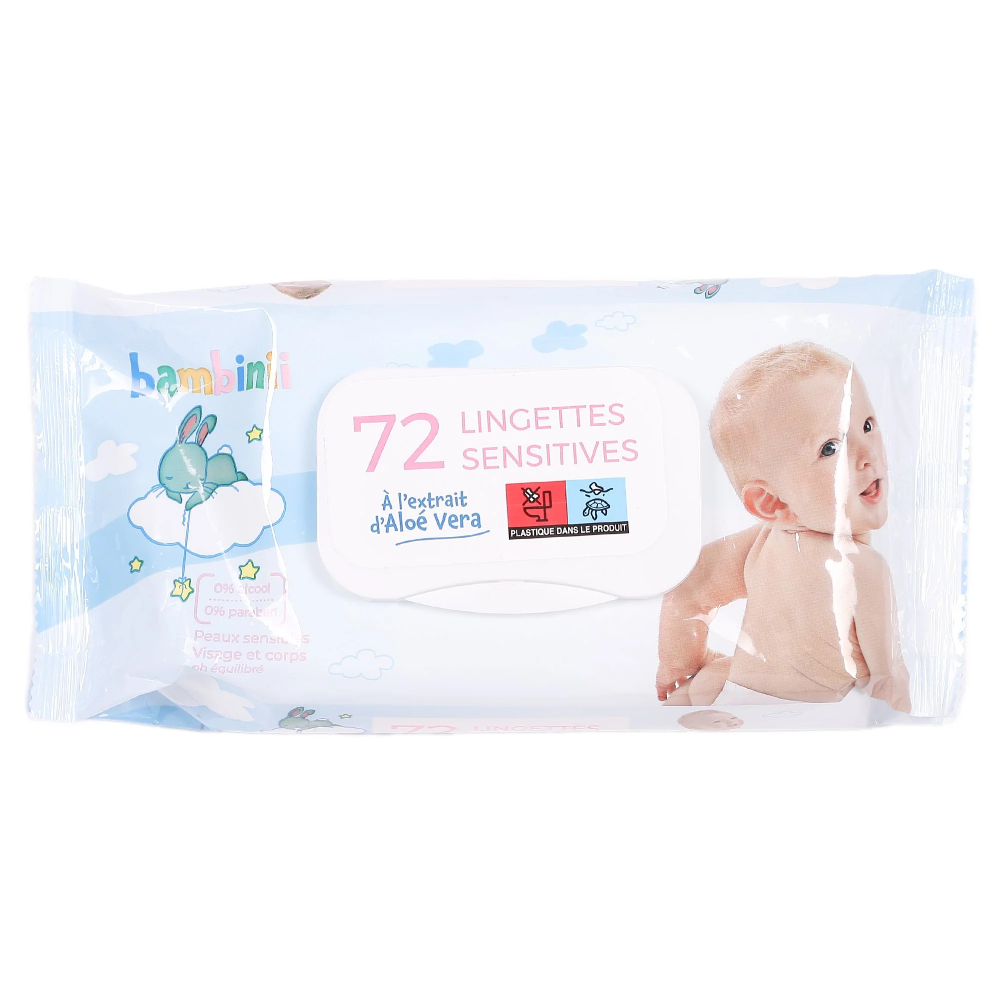 72 lingettes bébé sensitive visage et corps
