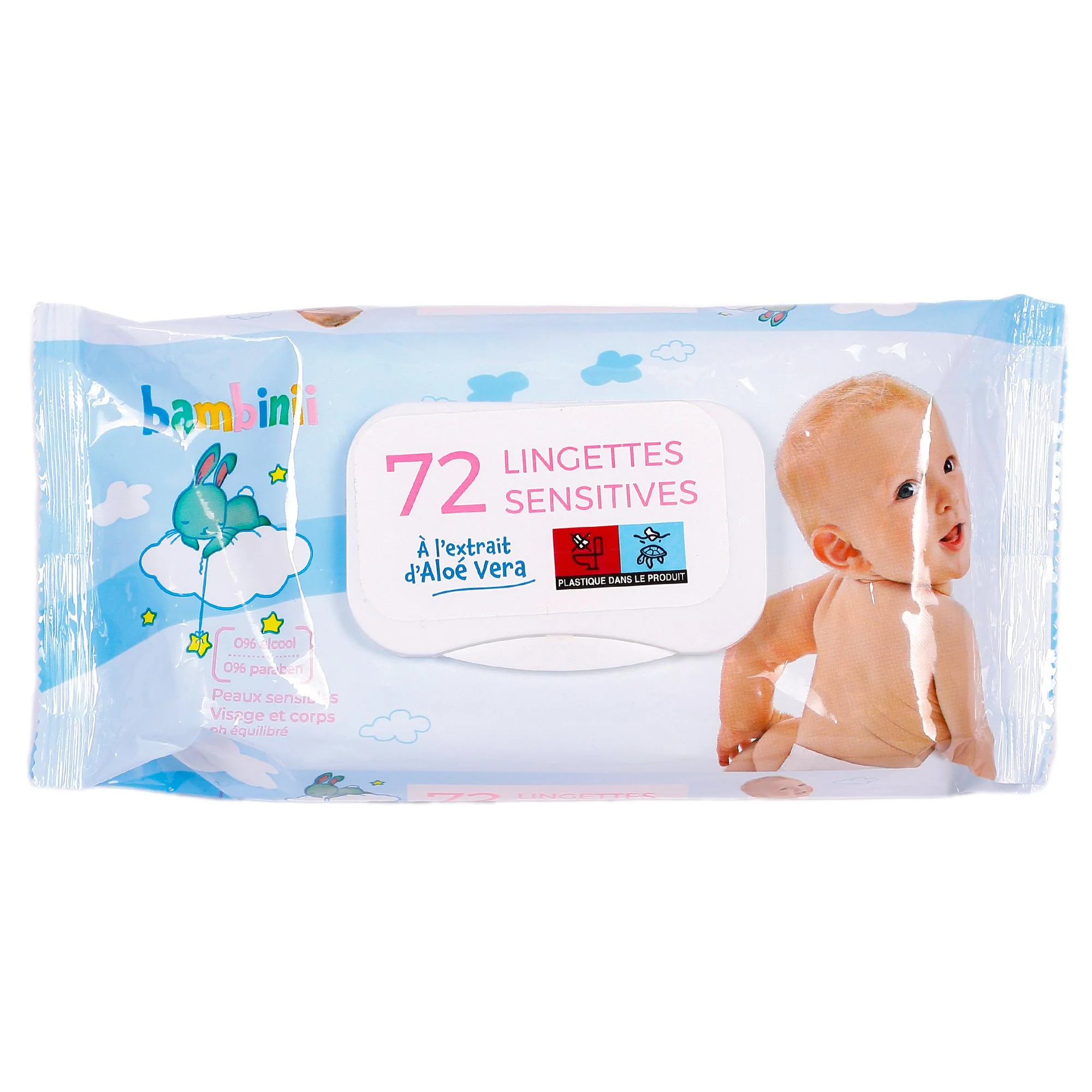72 lingettes bébé sensitive visage et corps - Image 3