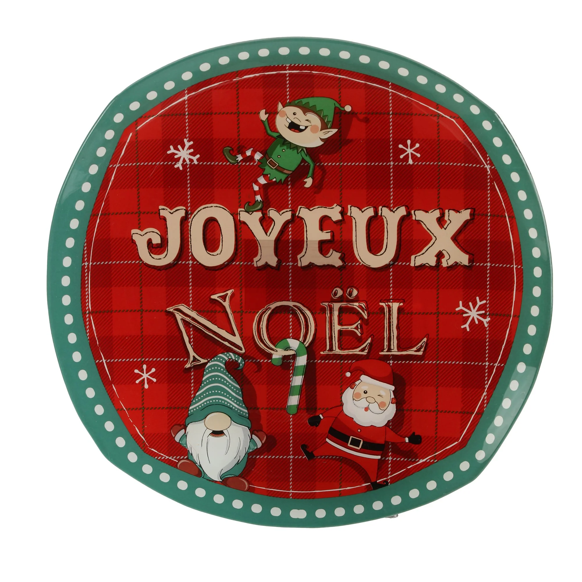 Assiette en verre Noël - Rouge