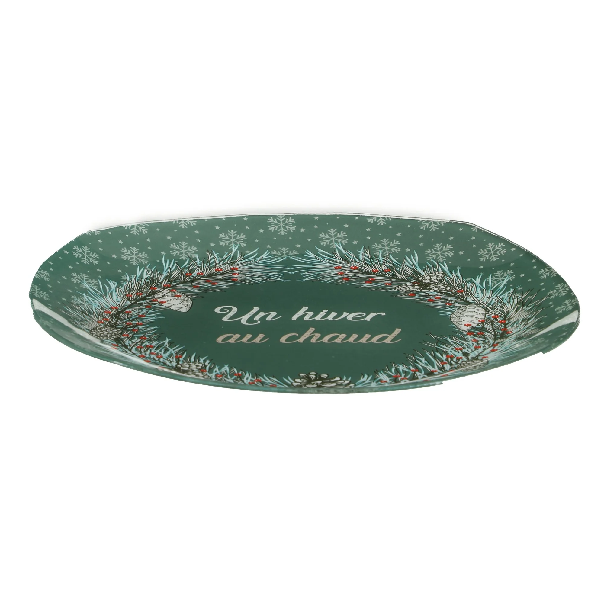 Assiette en verre Noël - Vert - Image 2
