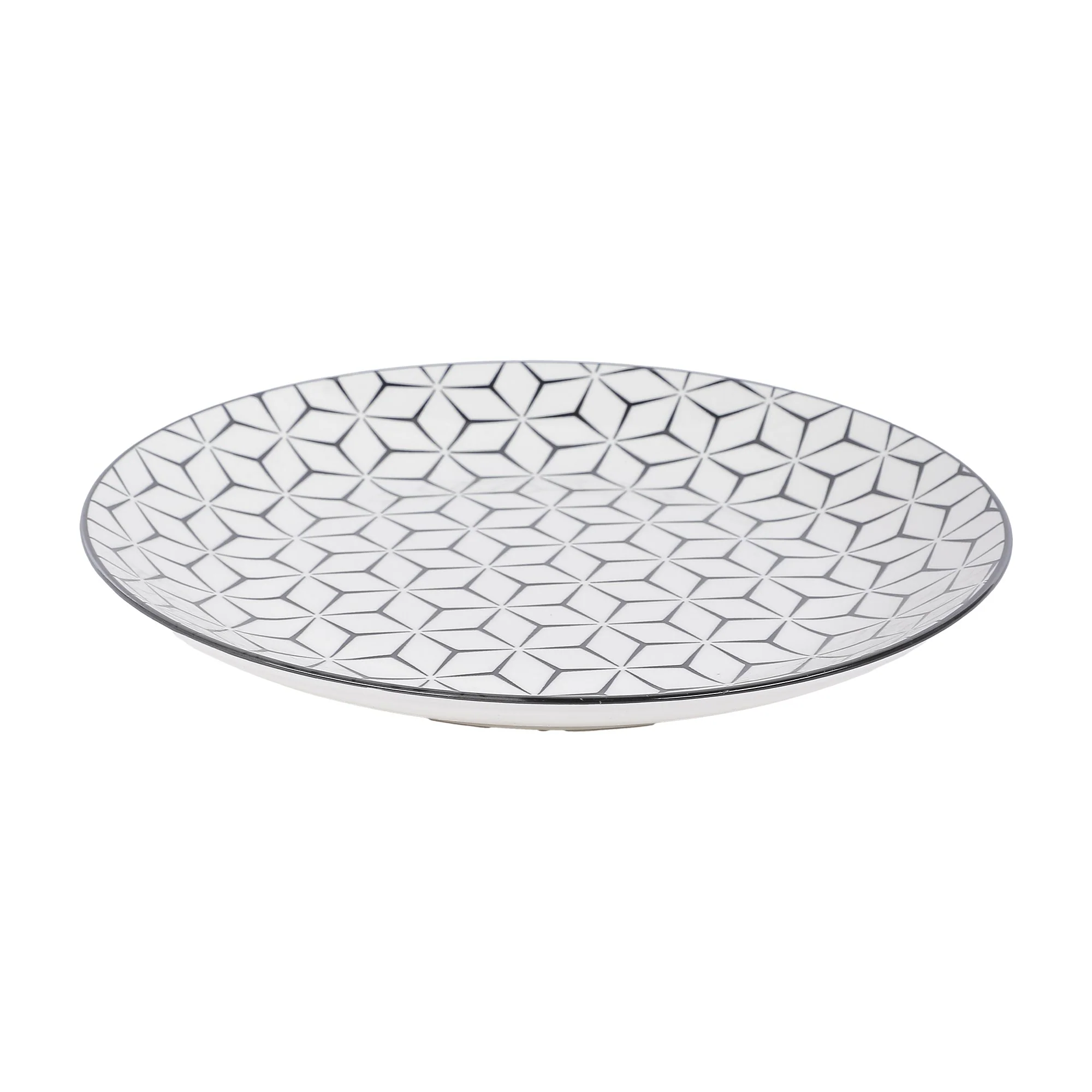 Assiette plate dolomite  - Blanc